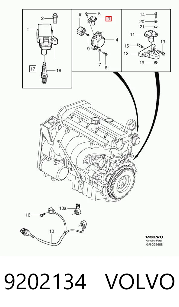 9202134 Volvo Sensor de posição da árvore distribuidora