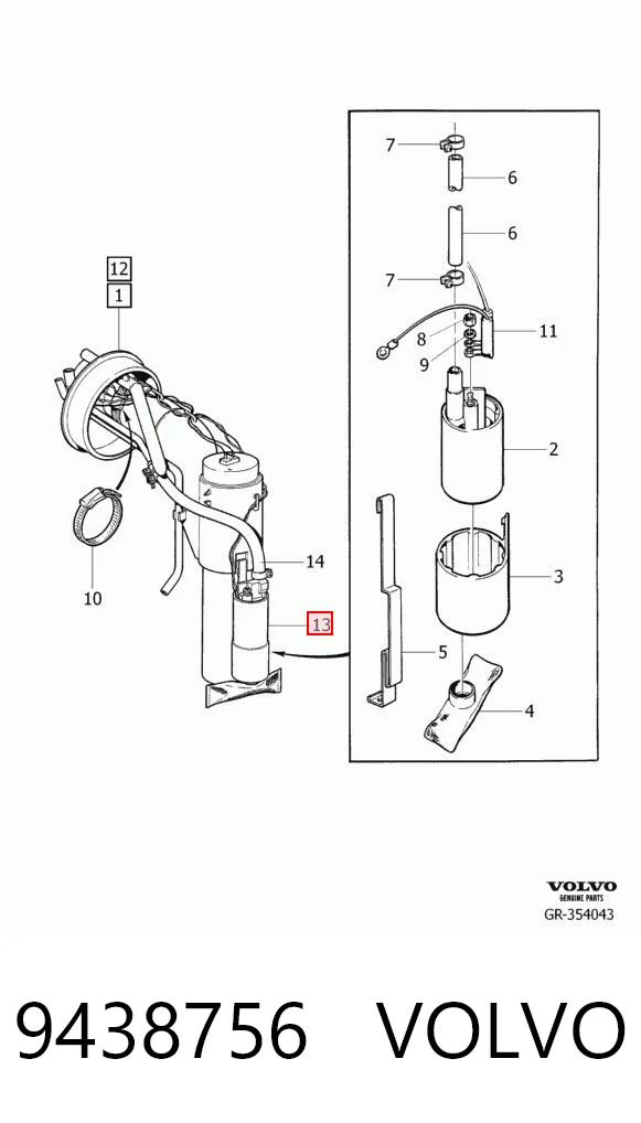  Bomba de combustível elétrica submersível Volvo V70 I carrinha (LV) (1997 - 2000) I