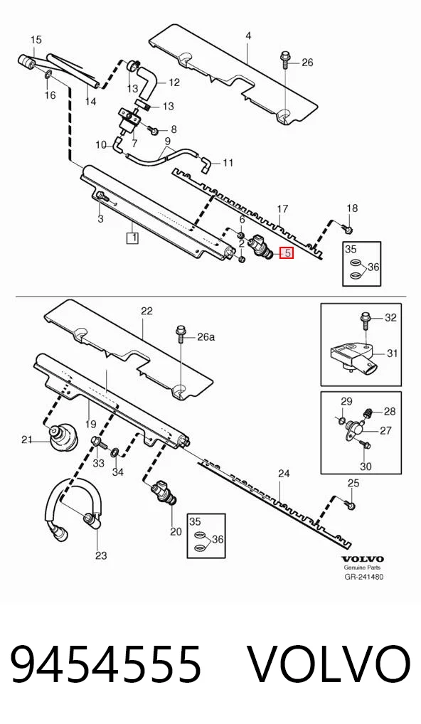 9454555 Volvo Injetor de injeção de combustível