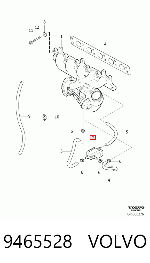 9465528 Volvo Convertidor de pressão (solenoide) de supercompressão