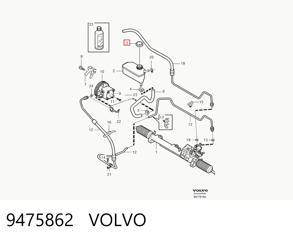 9475862 Volvo Caixa de filtro de ar
