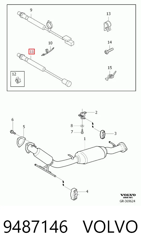 9487146 Volvo Sonda lambda, sensor de oxigênio
