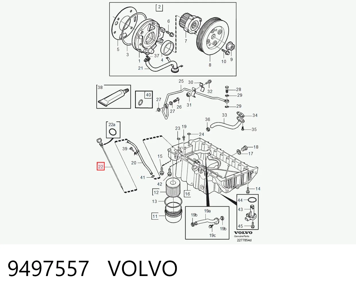 Sonda (indicador) do nível de óleo no motor Volvo S60 I RS, RH