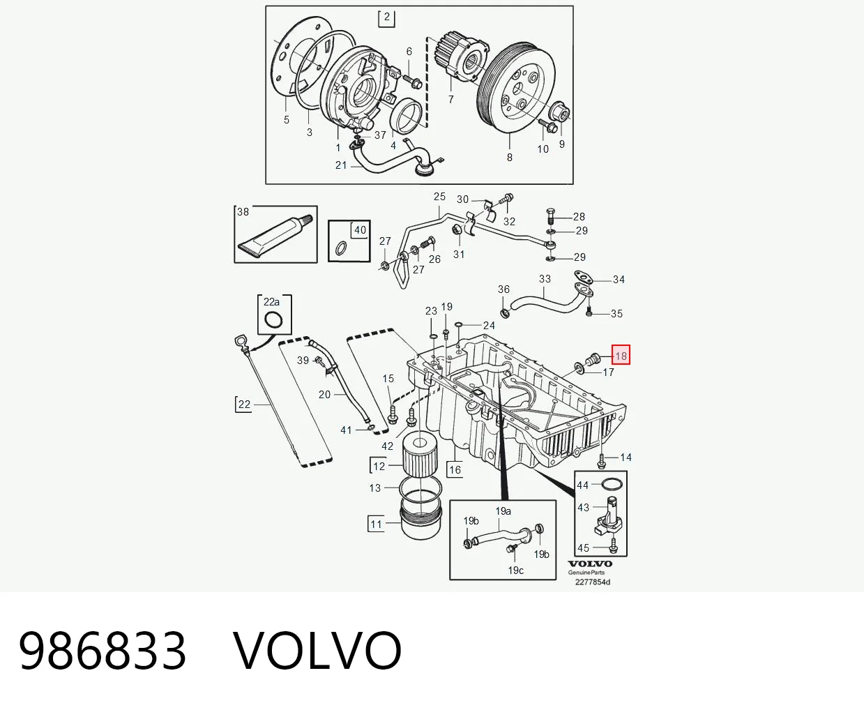 986833 Volvo Tampão de panela de motor