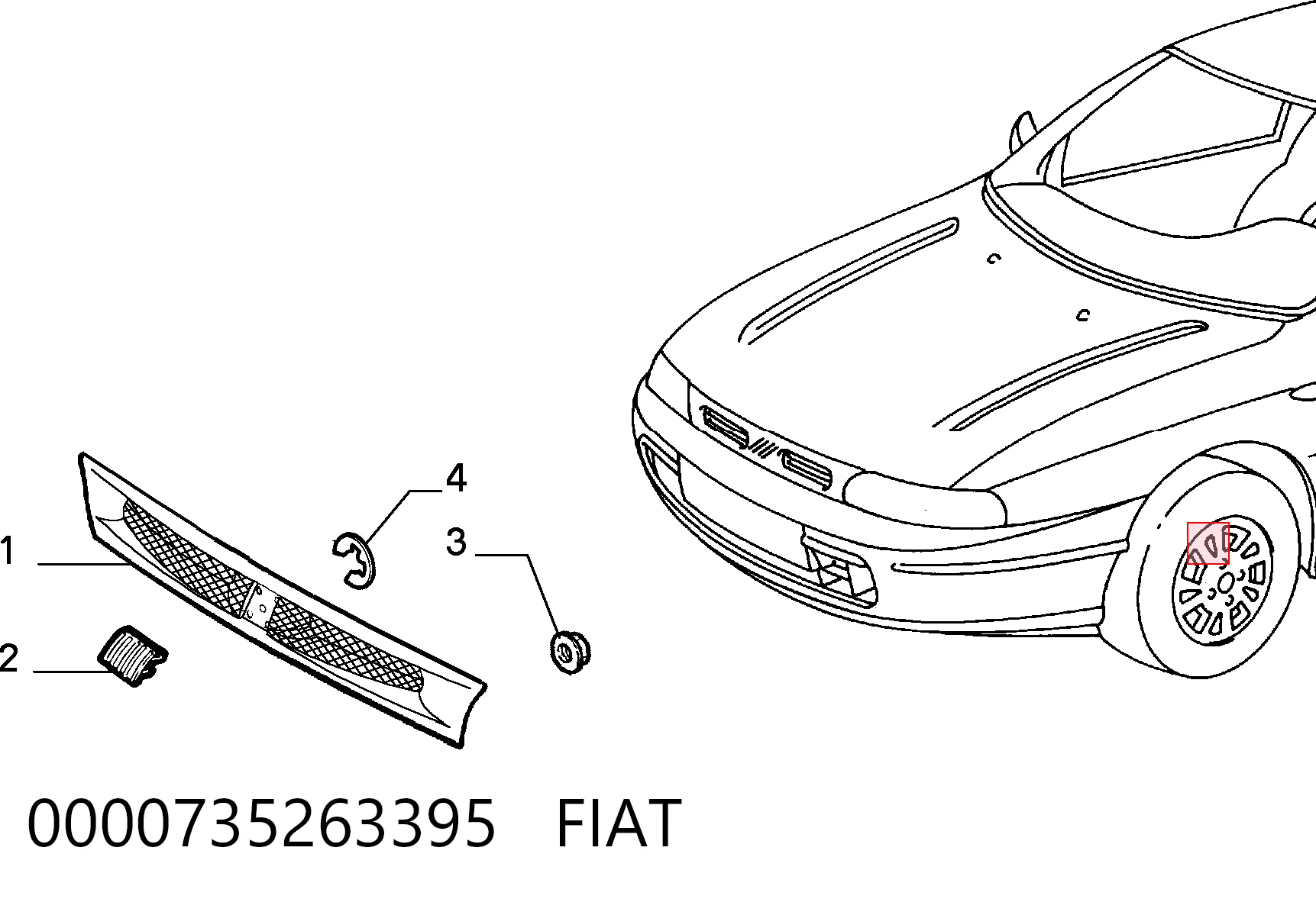 Grelha do radiador Fiat Bravo  182 ao melhor preço