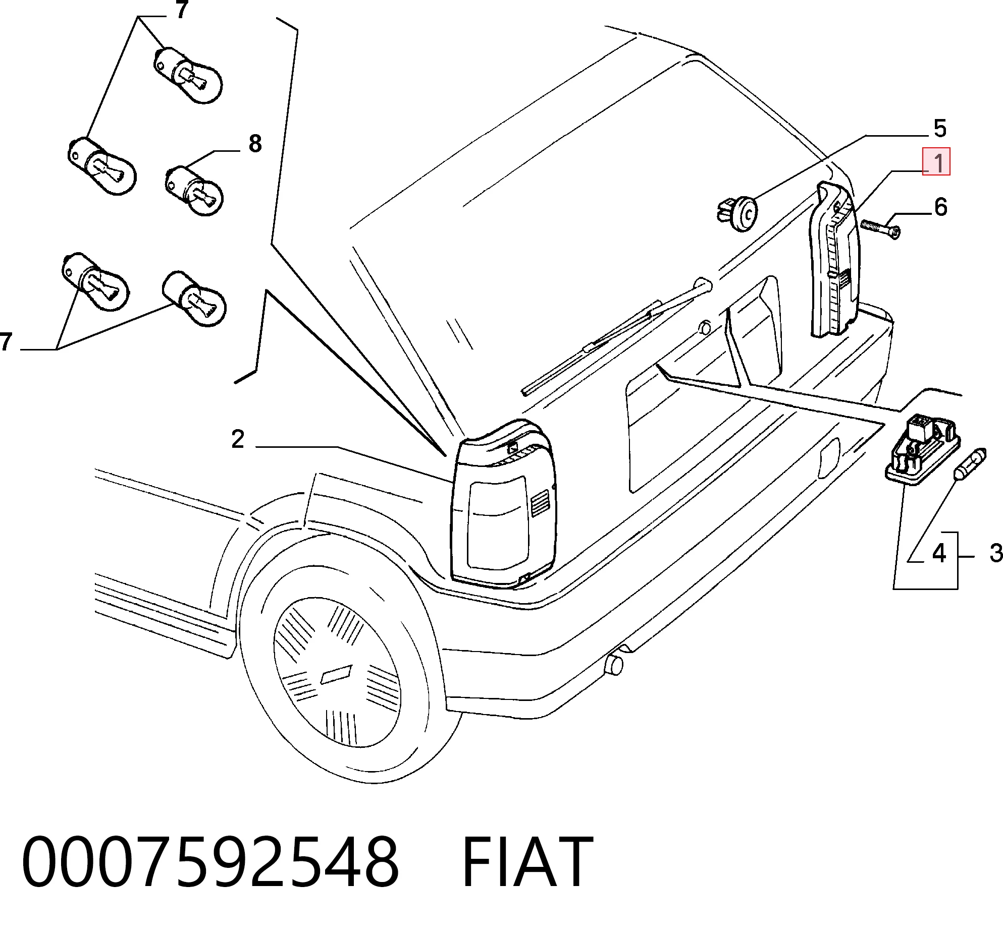Lanterna traseira direita para Fiat Tipo  160