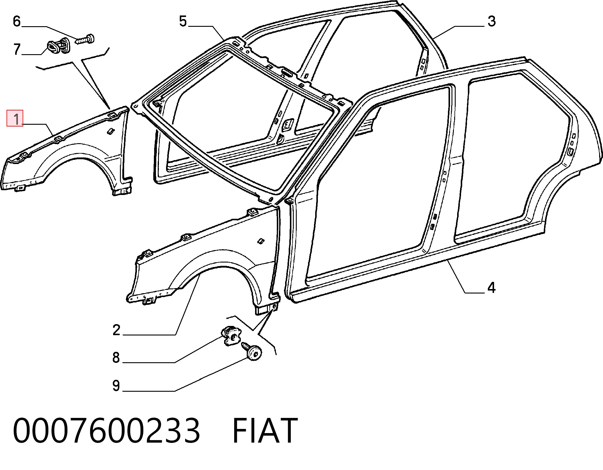 Pára-lama dianteiro direito Fiat Tipo  160
