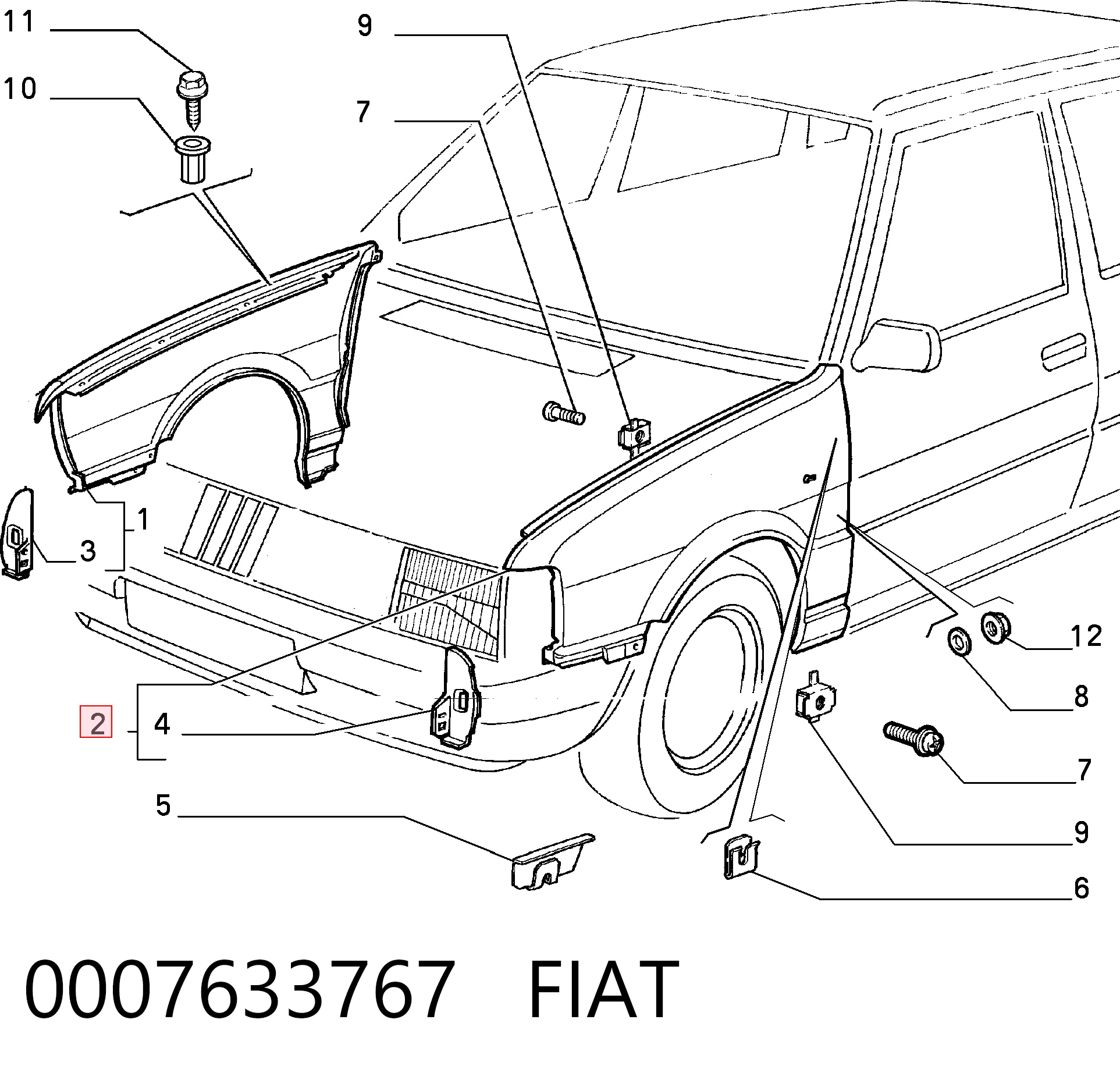 Pára-lama dianteiro esquerdo Fiat Uno  146A ao melhor preço