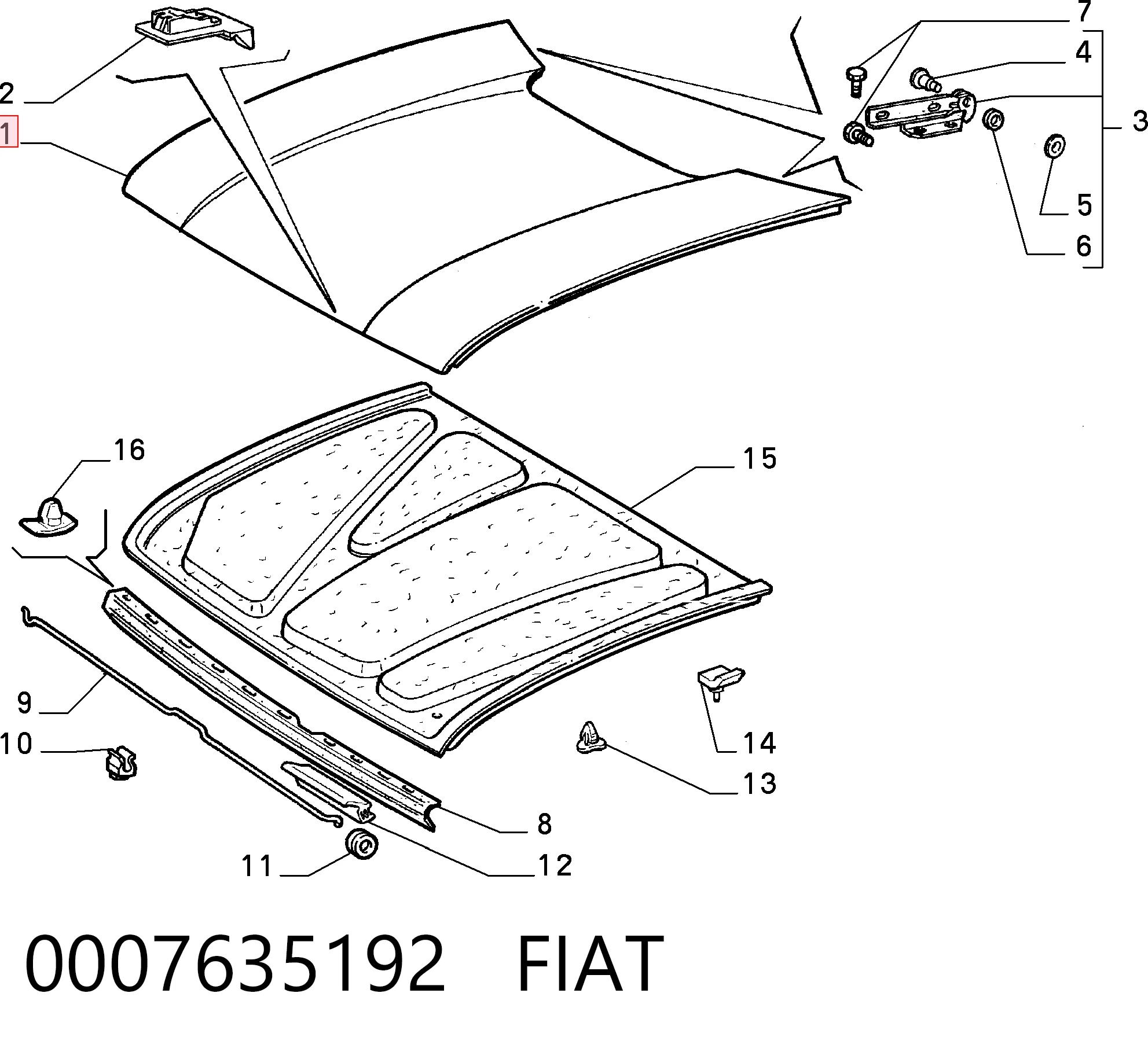  Capota Fiat Uno hatchback (146A) (1983 - 1996) 