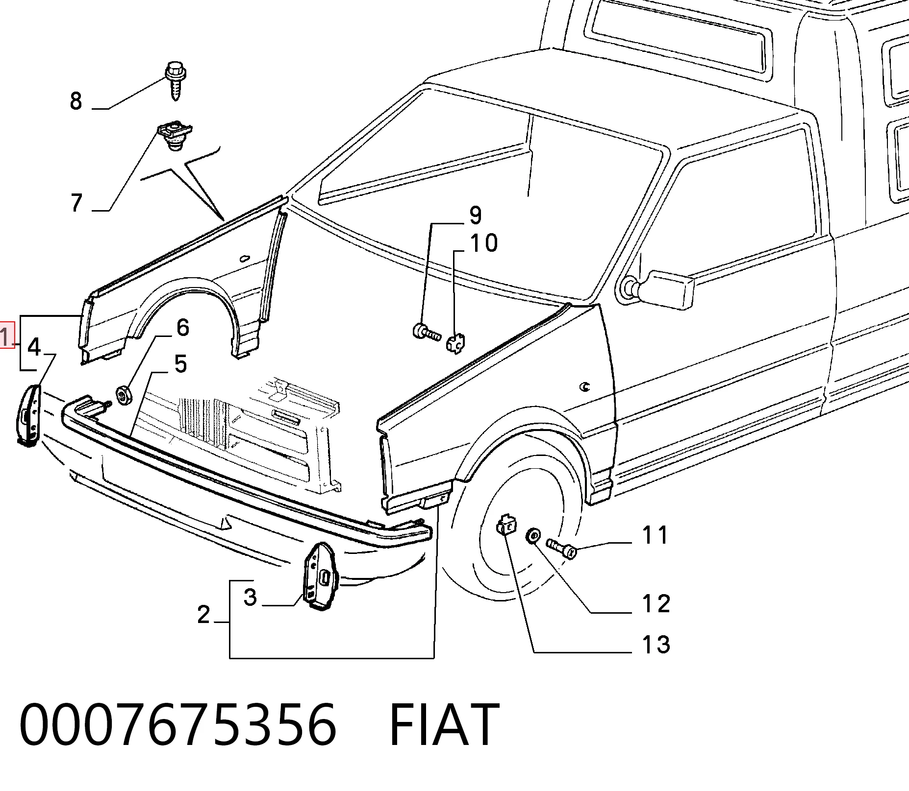 Pára-lama dianteiro direito para Fiat Fiorino  146 Uno