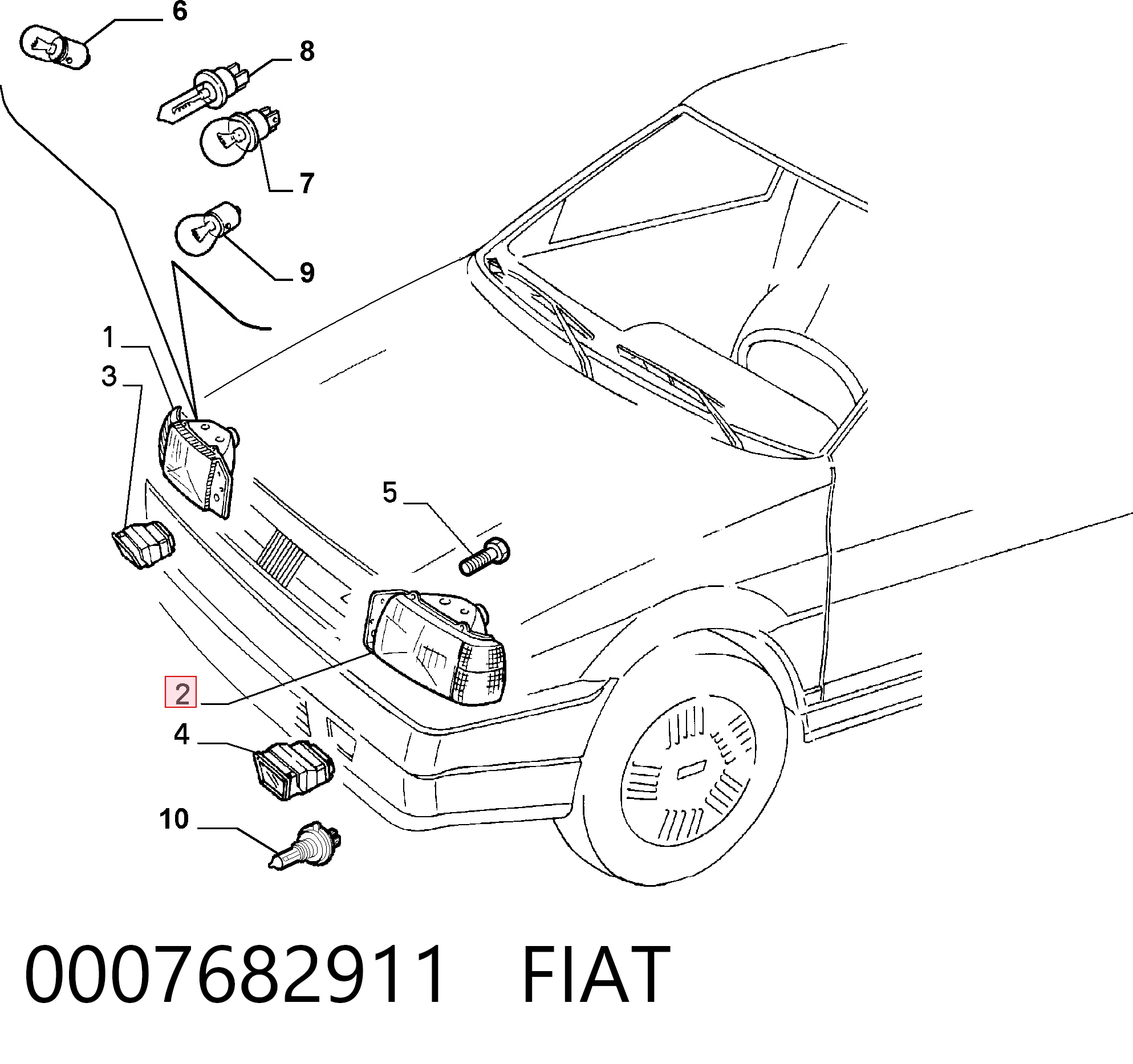 Luz esquerda para Fiat Tipo  160