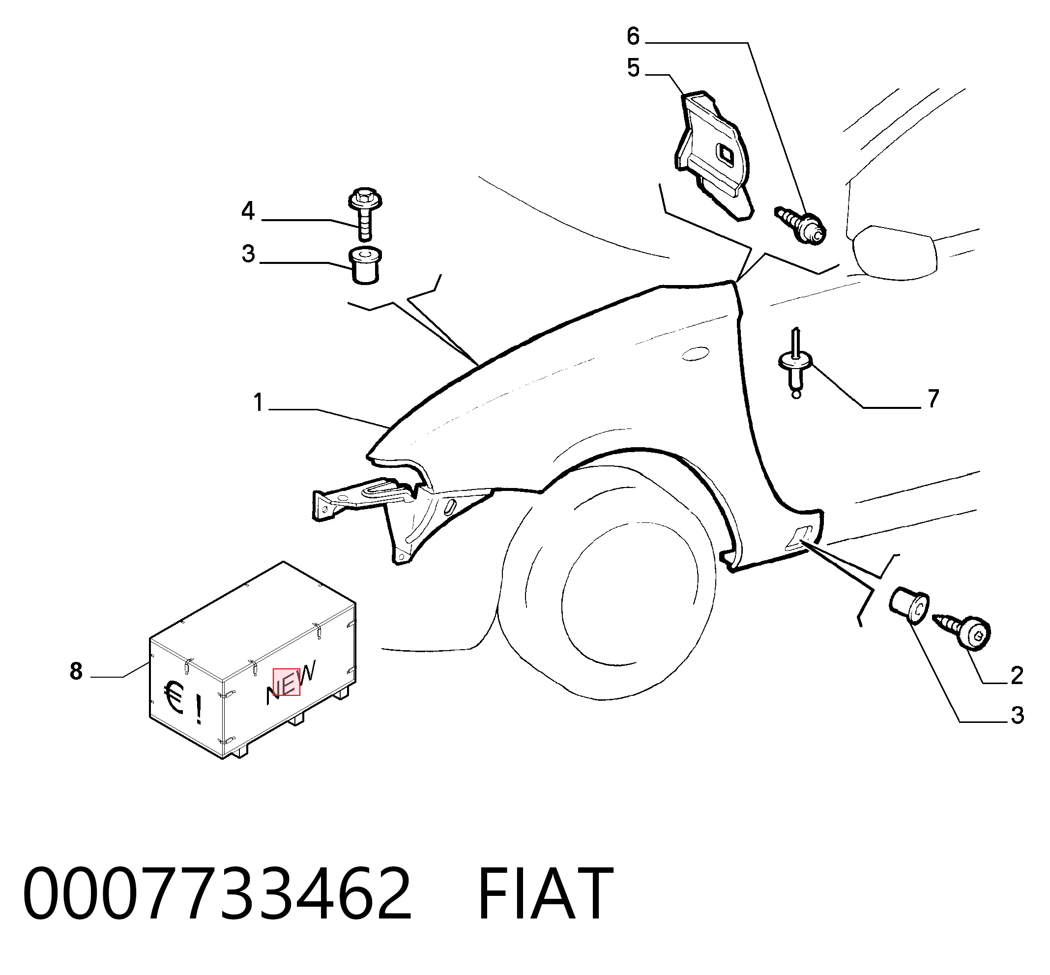  Pára-lama dianteiro esquerdo Fiat Punto I hatchback (176) (1993 - 1999) I