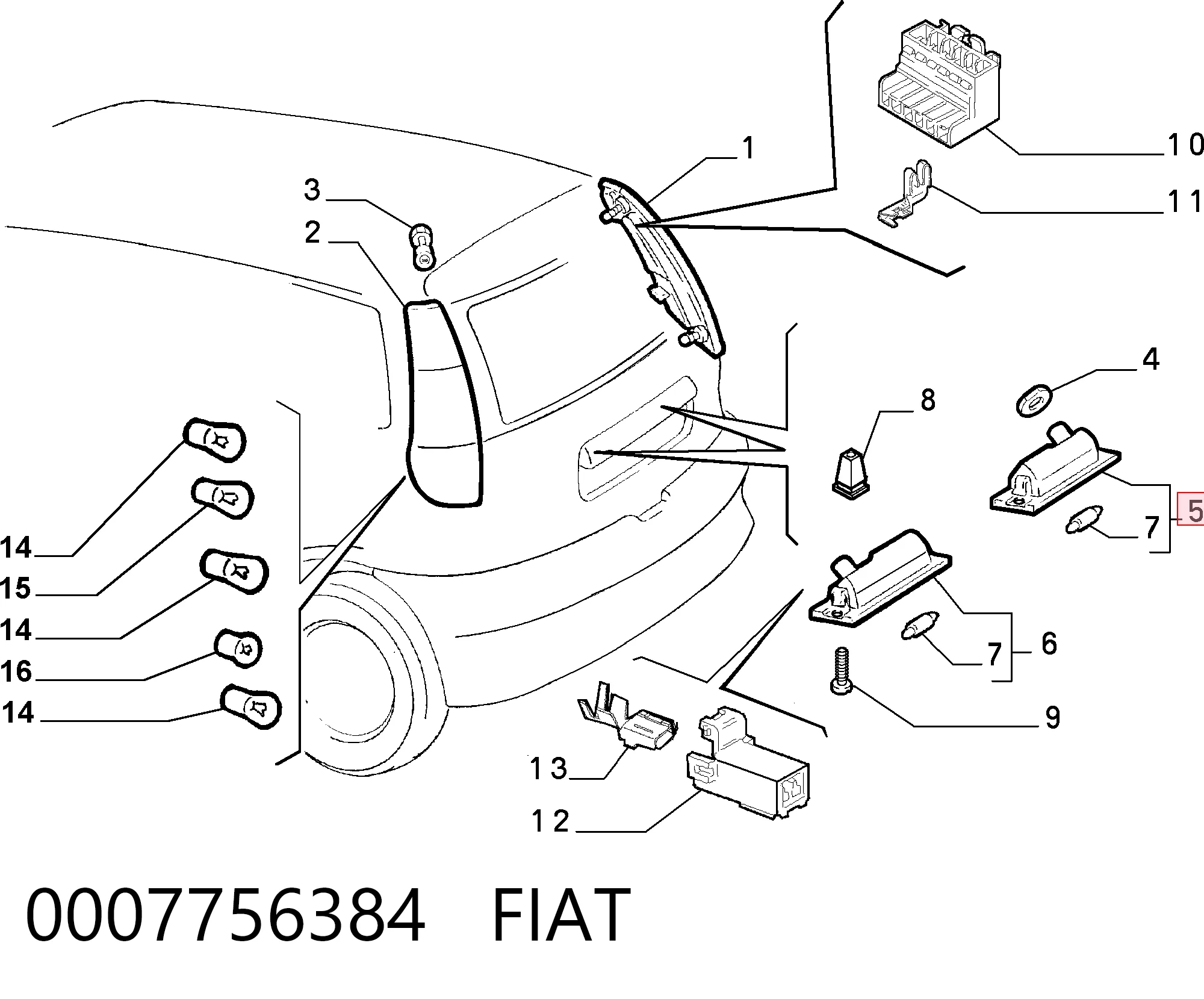 3017958E Polcar Lanterna da luz de fundo de matrícula traseira