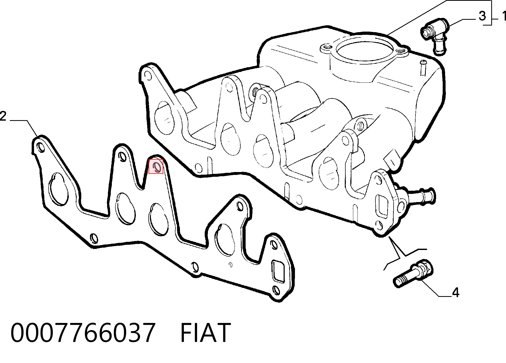 Vedante de tubo coletor de admissão para Fiat Punto 176