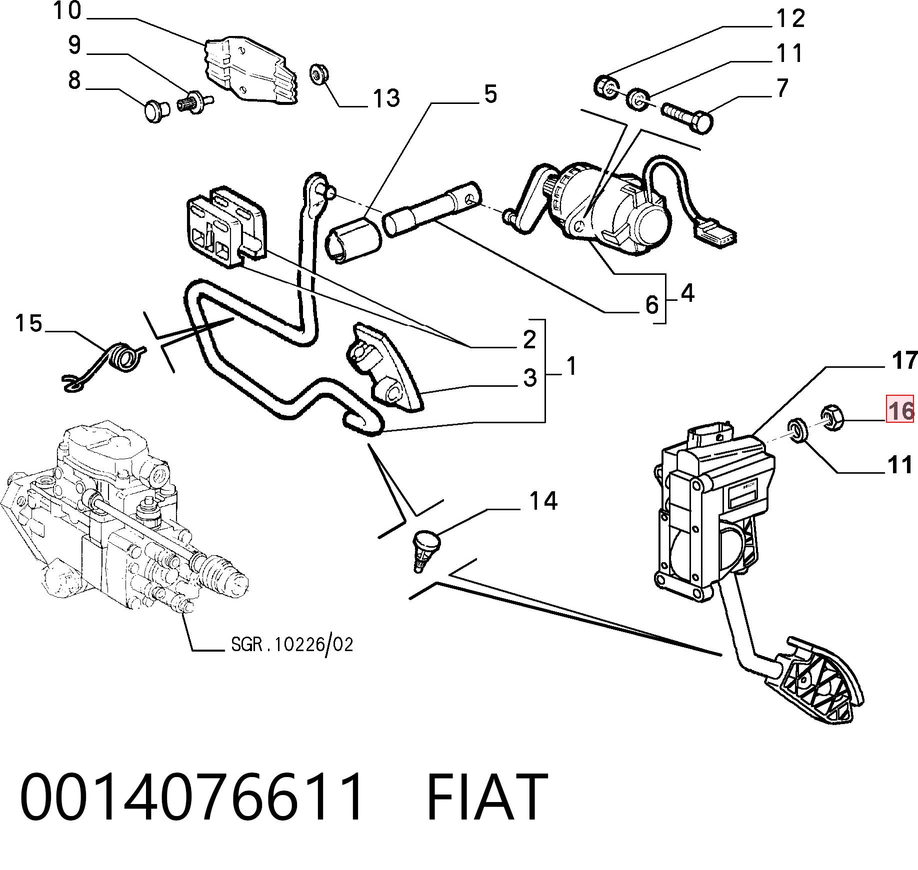 0014076611 Fiat/Alfa/Lancia