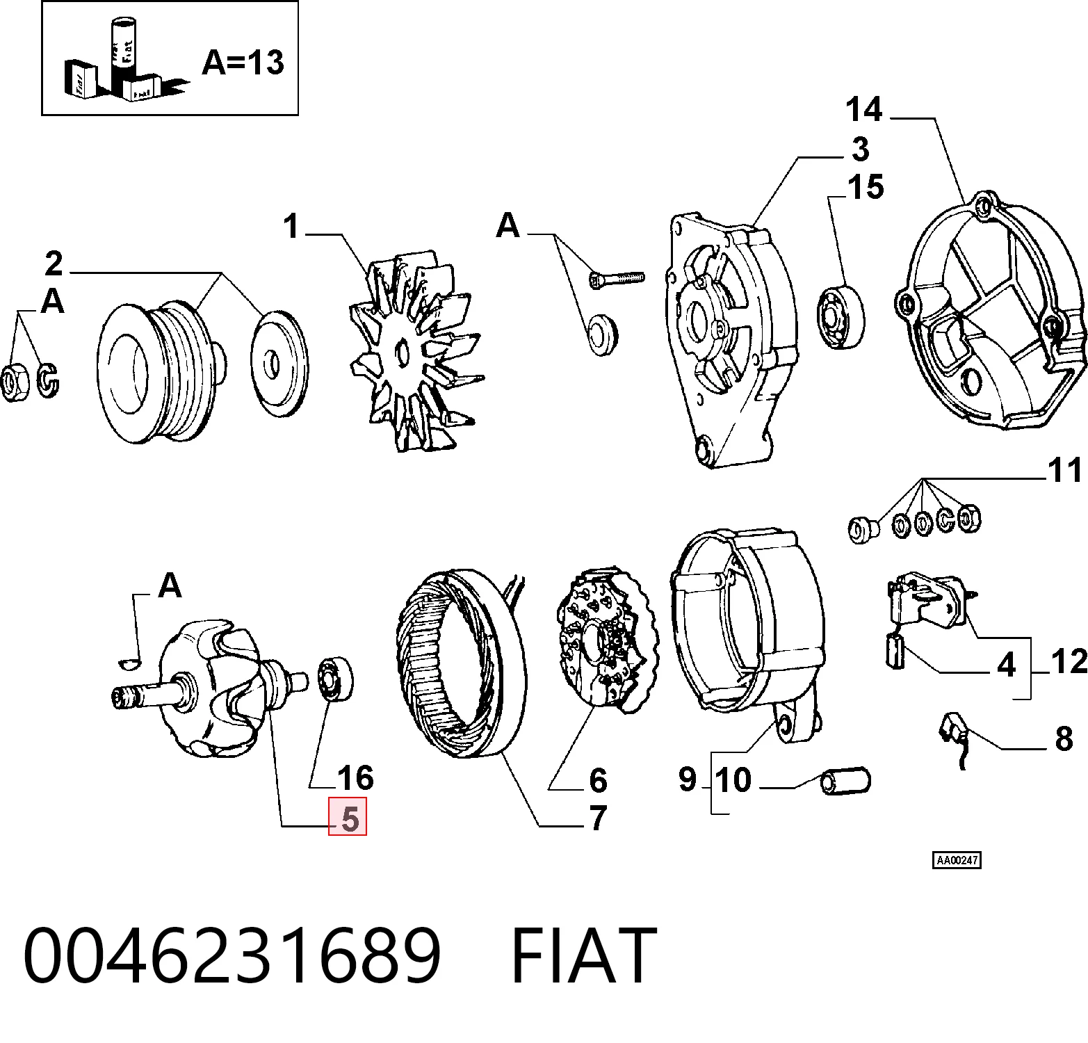 Induzido (rotor) do gerador Fiat Ducato preço, a partir de 62,33 USD