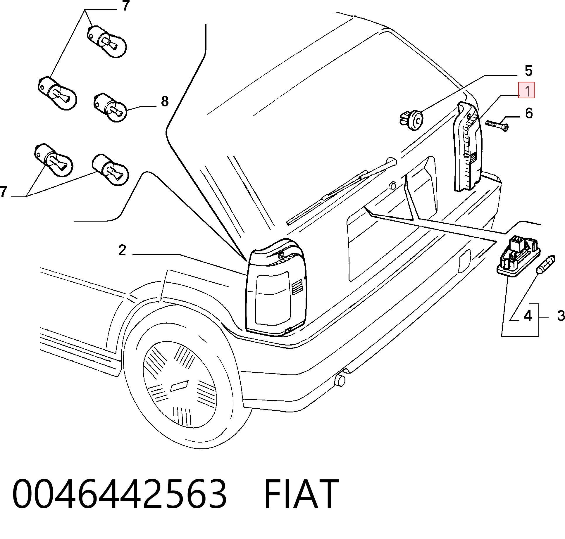 Lanterna traseira direita Fiat Tipo  160