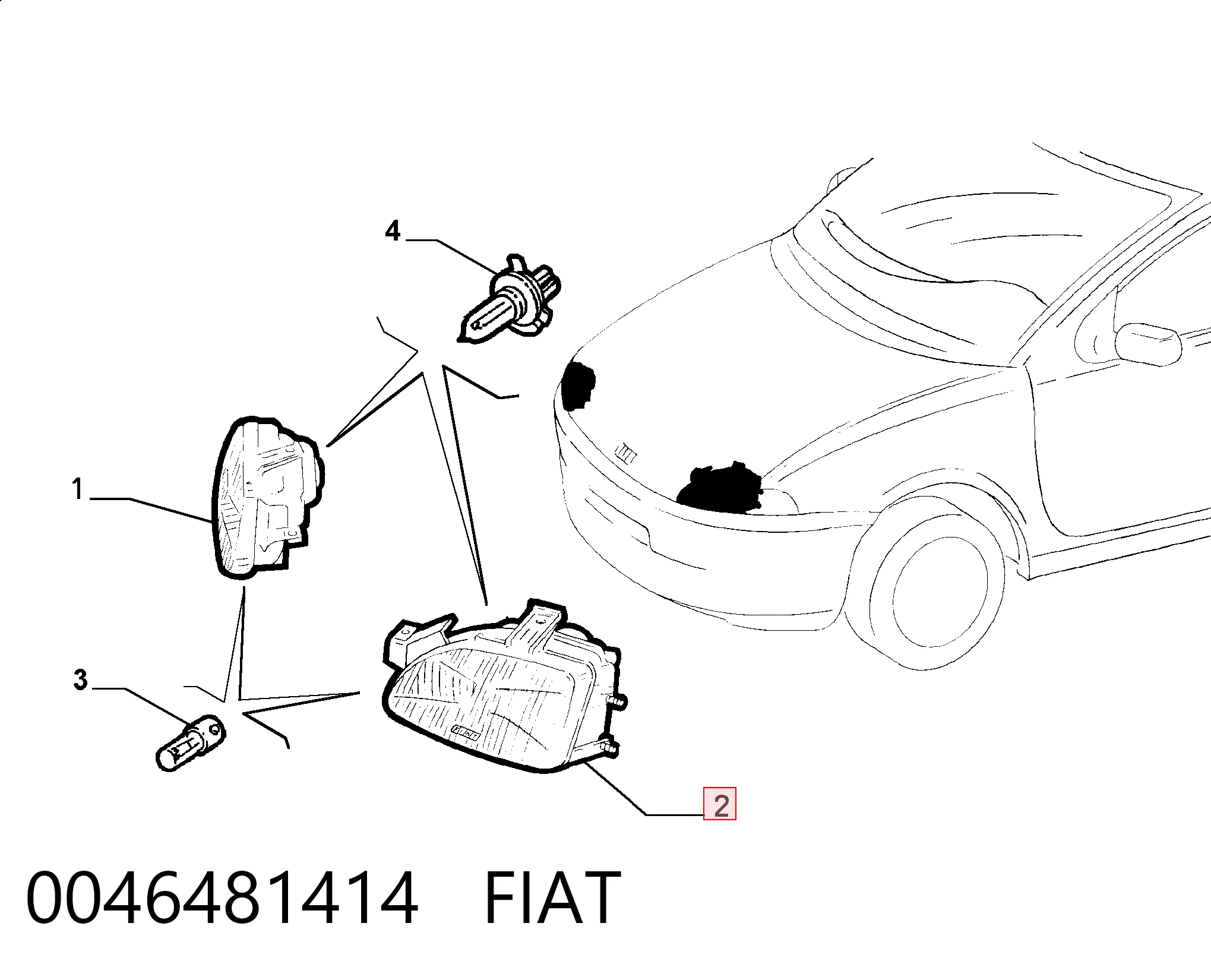 Luz esquerda Fiat Punto I 176