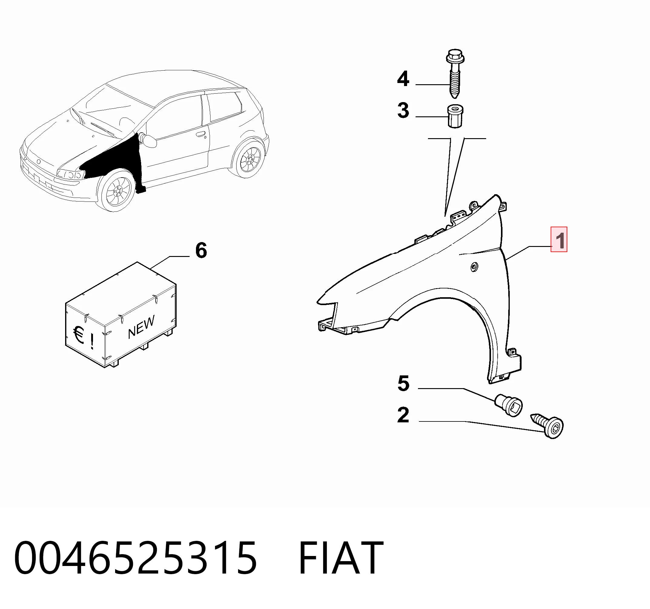 Compre Pára-lama dianteiro esquerdo Fiat Punto 2