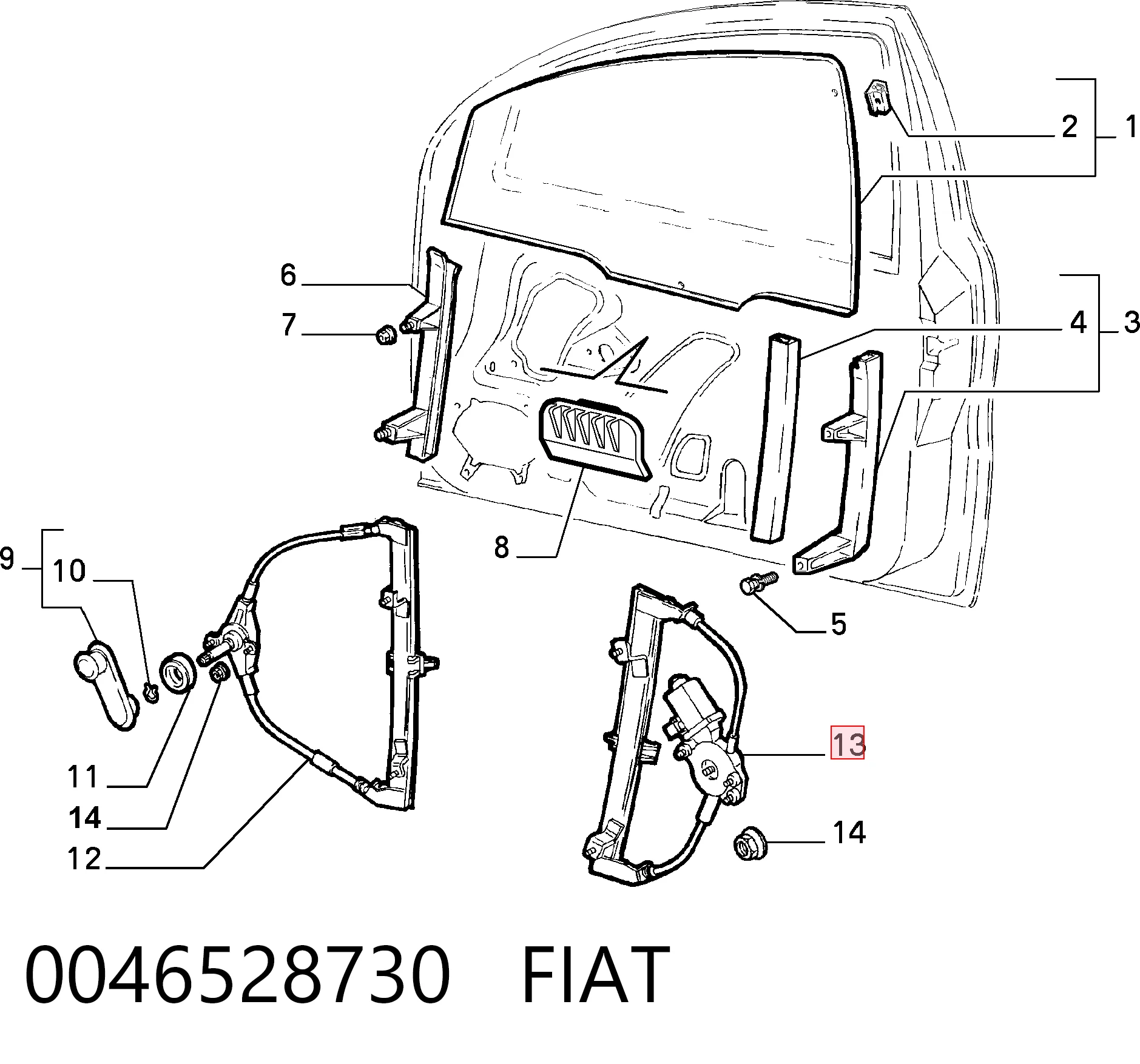 Mecanismo de acionamento de vidro da porta dianteira direita Fiat Brava preço, a partir de 61,58 USD