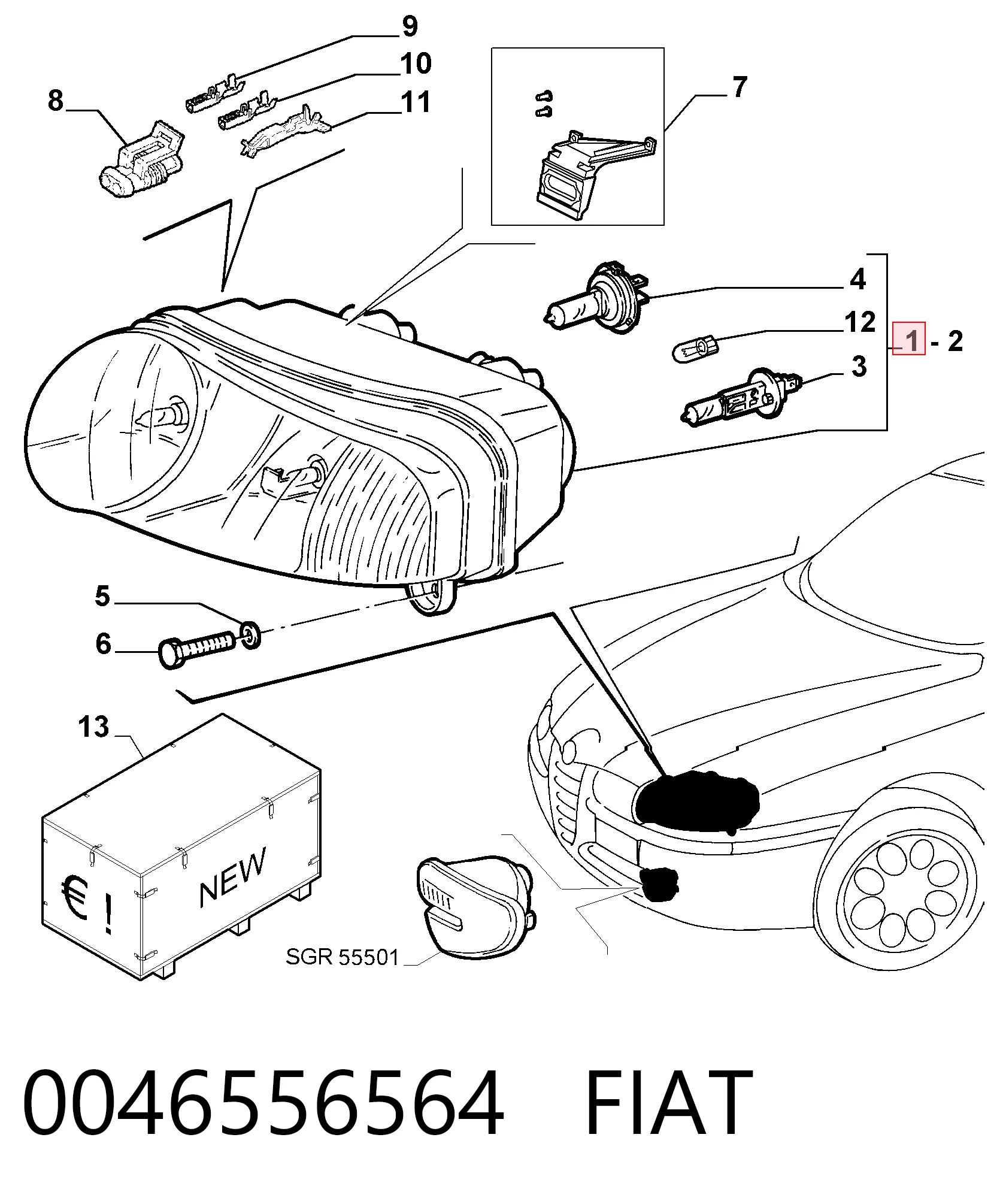 Luz esquerda Alfa Romeo 147  937
