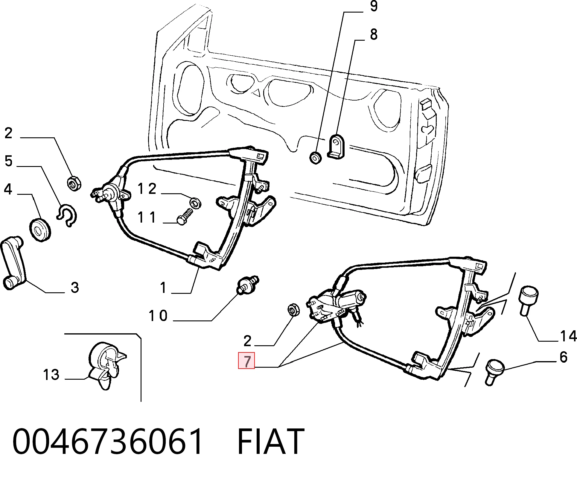 Mecanismo de acionamento de vidro da porta dianteira esquerda Fiat Punto preço, a partir de 167,40 USD