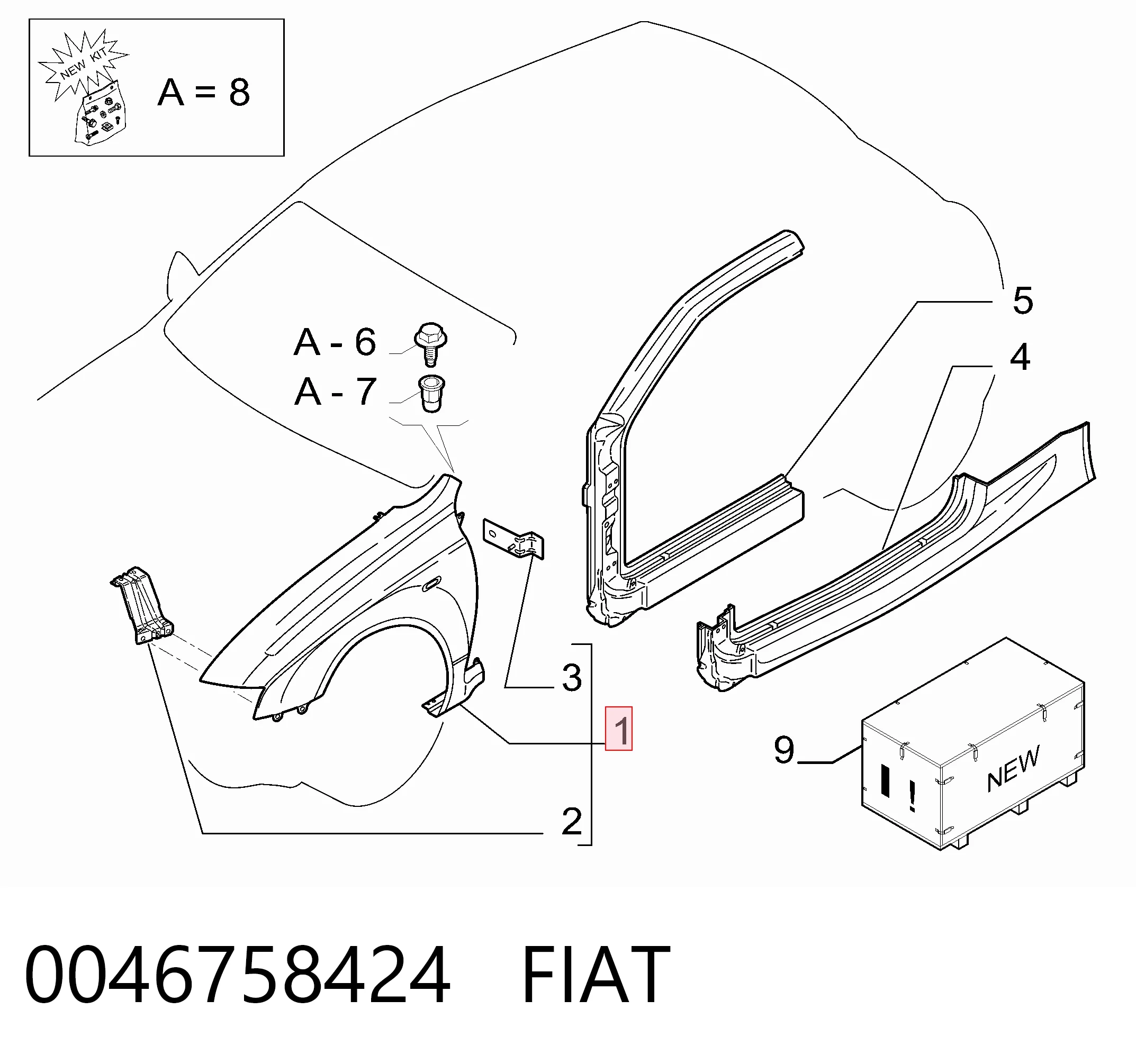  Pára-lama dianteiro esquerdo Fiat Stilo hatchback (192) (2001 - 2006) 
