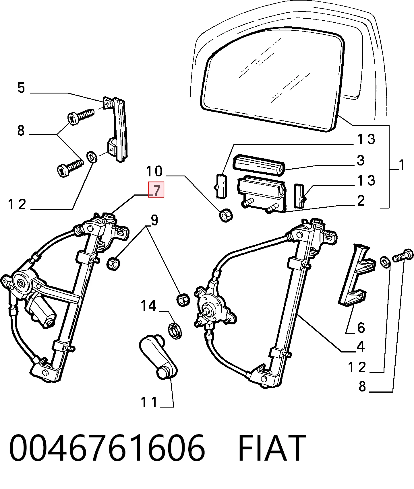 Compre Mecanismo de acionamento de vidro da porta dianteira esquerda Alfa Romeo 146 