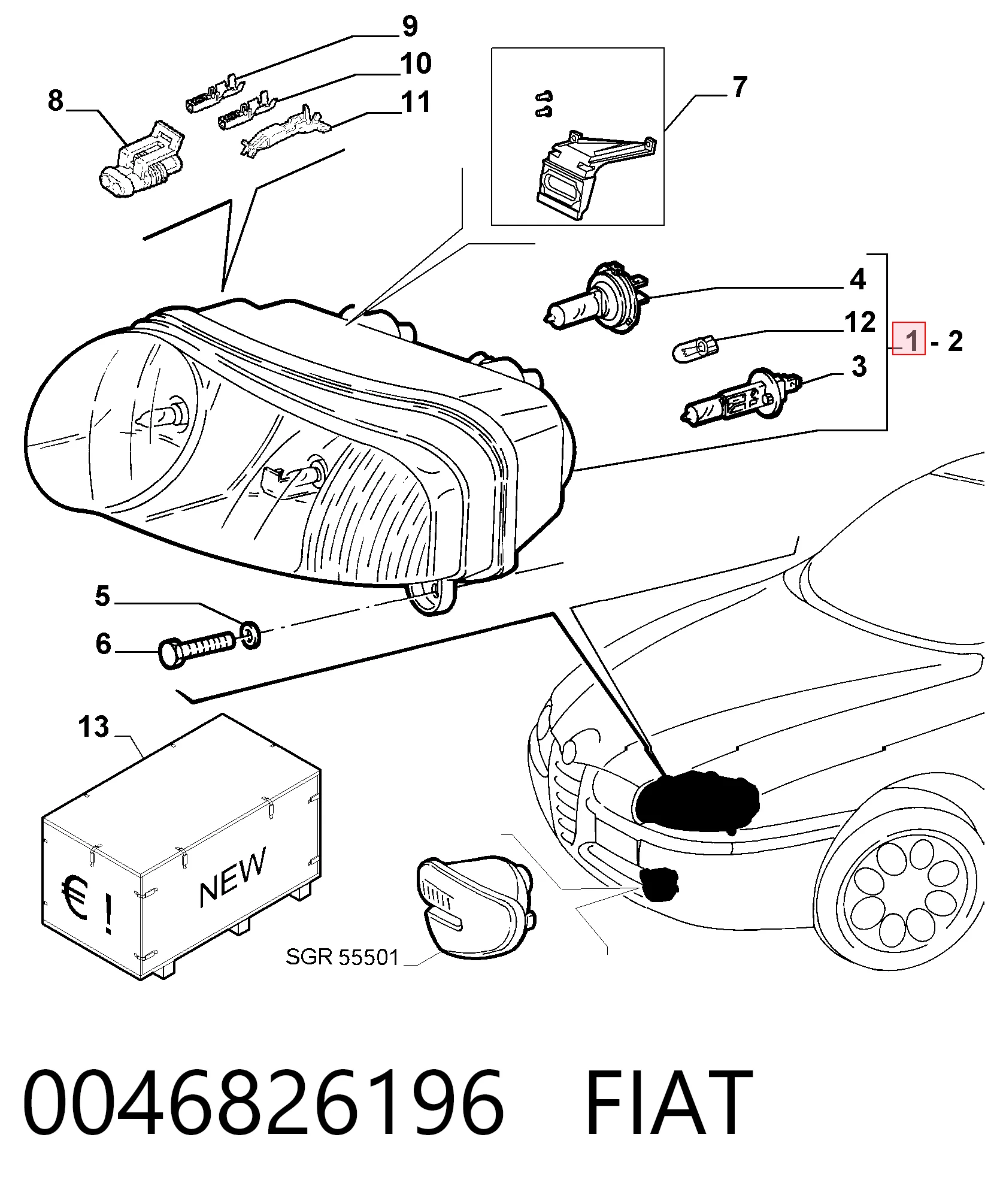  Luz esquerda Alfa Romeo 147 hatchback (937) (2001 - 2010) 