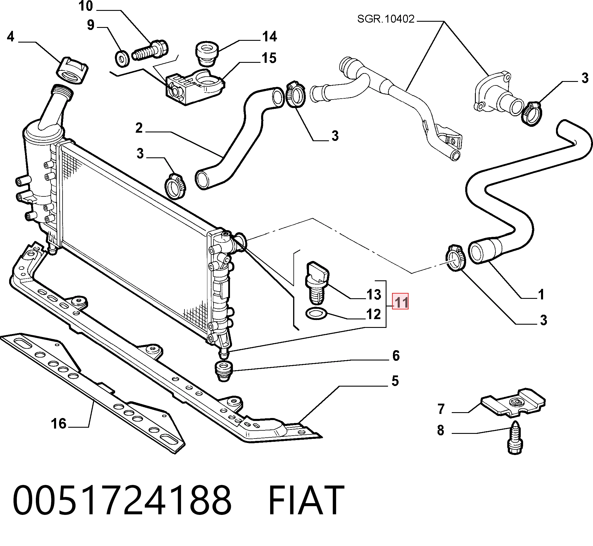 0051724188 Fiat/Alfa/Lancia