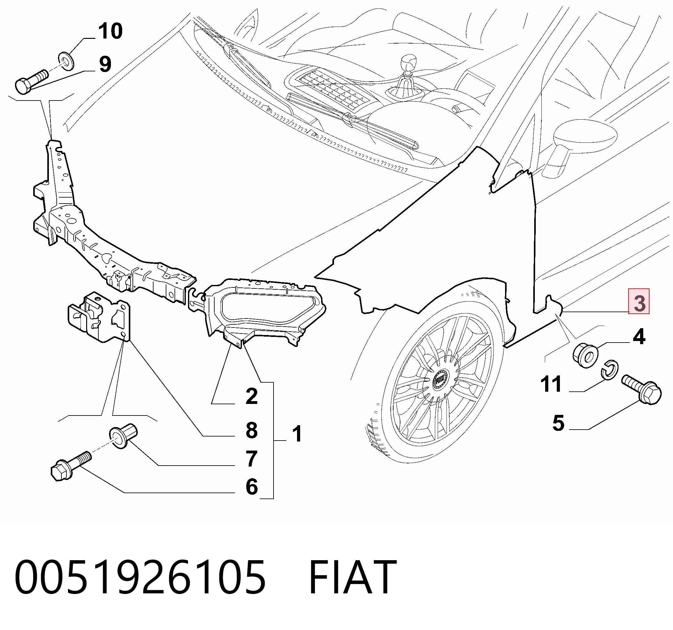 Compre Pára-lama dianteiro direito Fiat Linea 