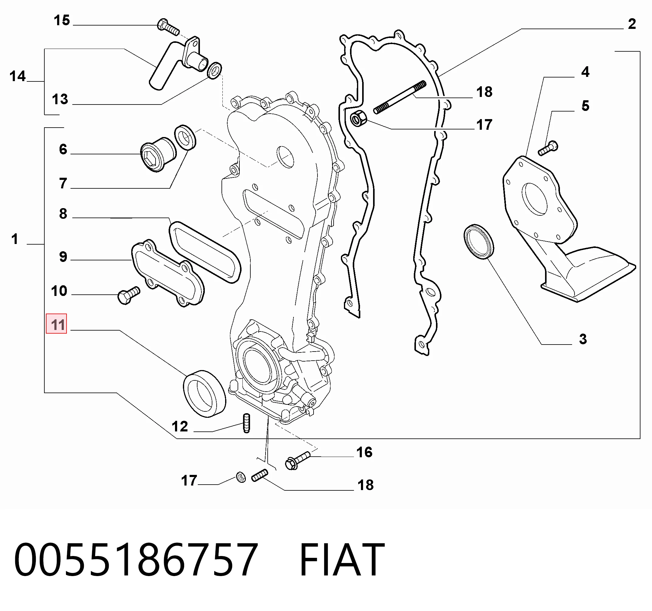 Vedação dianteira de cambota de motor A0229972947 Mercedes