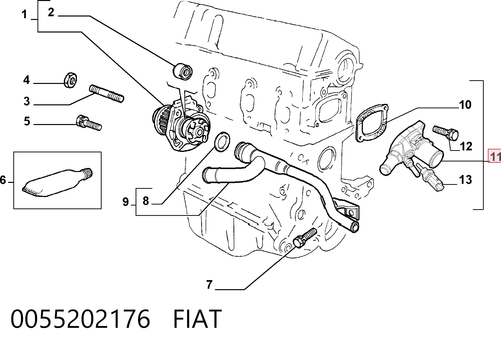 0055202176 Fiat/Alfa/Lancia Termostato