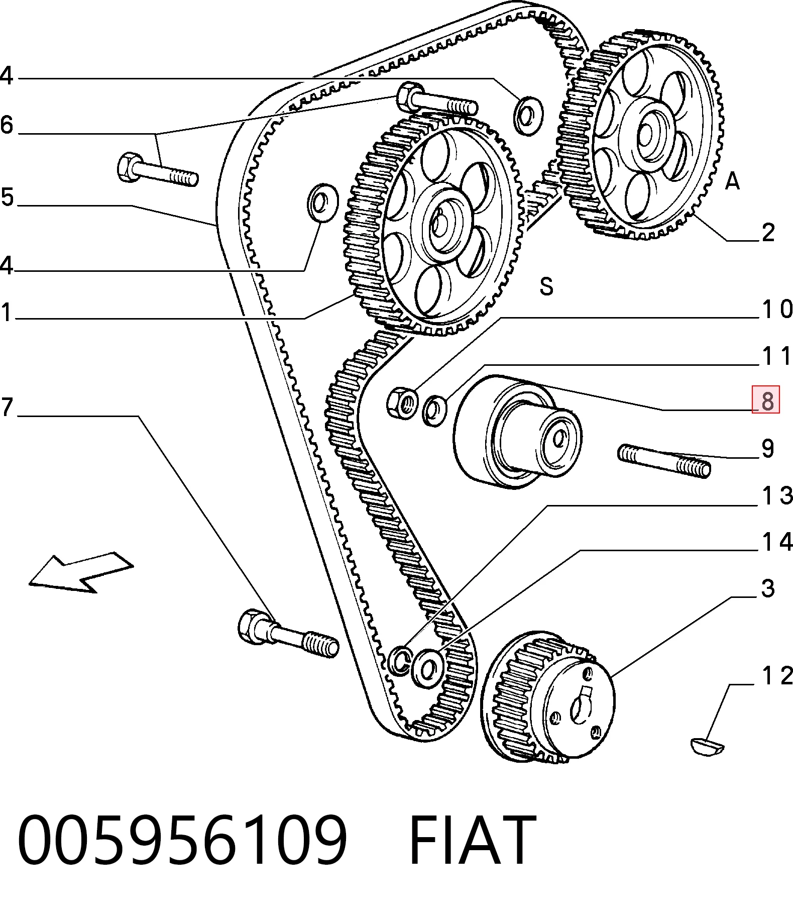 Rolo de reguladora de tensão da correia do mecanismo de distribuição de gás para Lancia Delta 831AB0