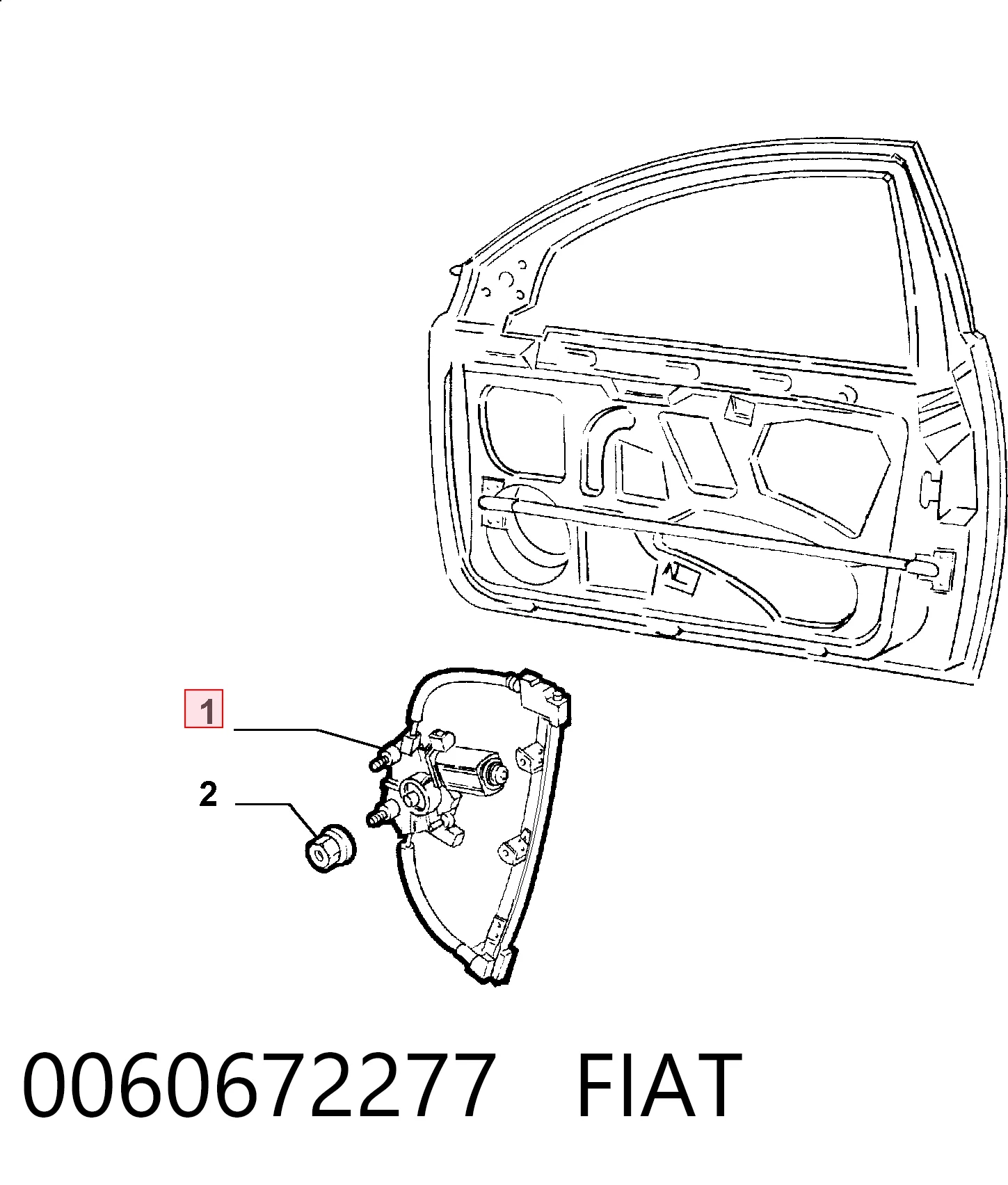 Compre Mecanismo de acionamento de vidro da porta dianteira direita Alfa Romeo 156 