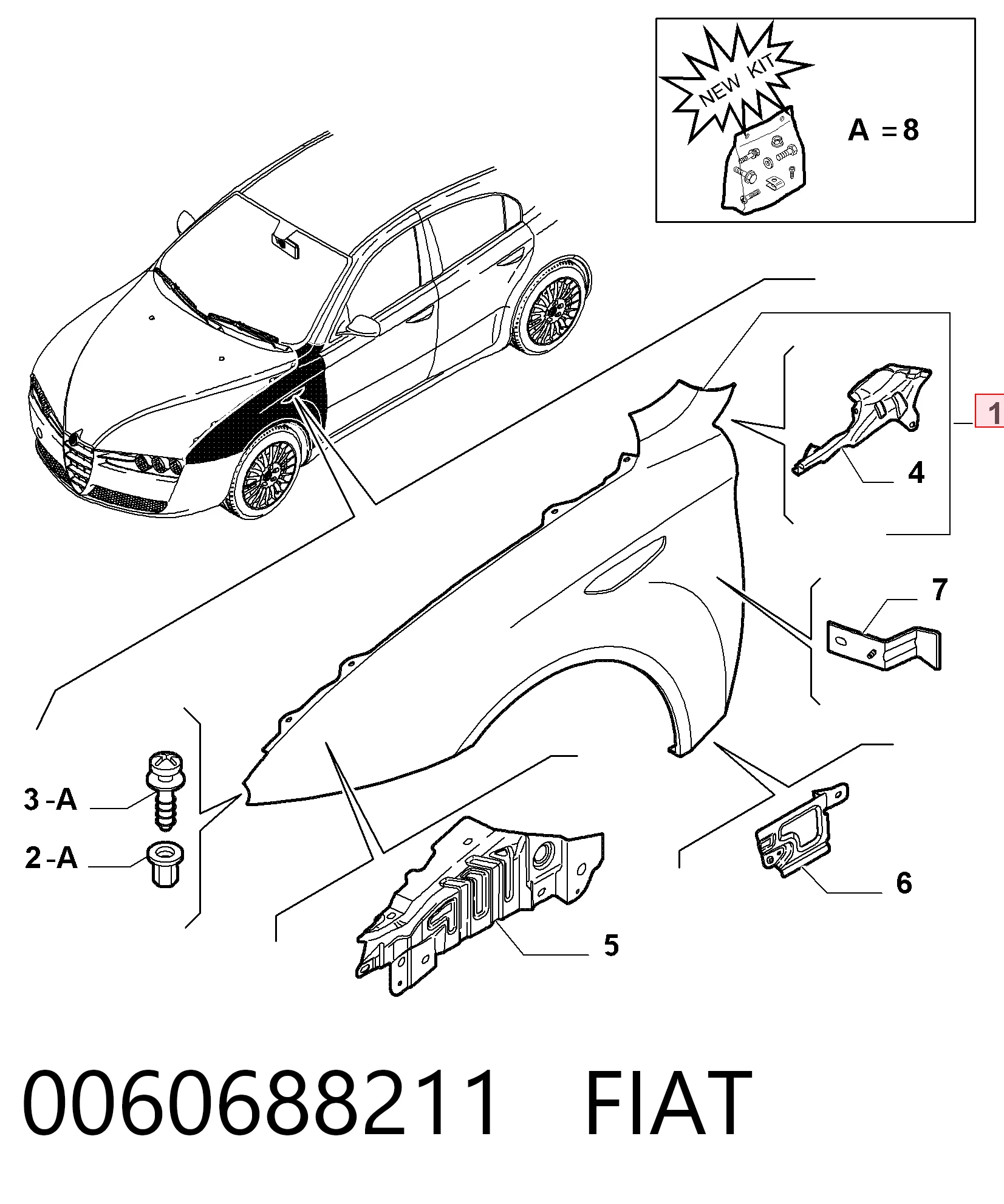 Pára-lama dianteiro direito Alfa Romeo 159 preço, a partir de 27,63 USD