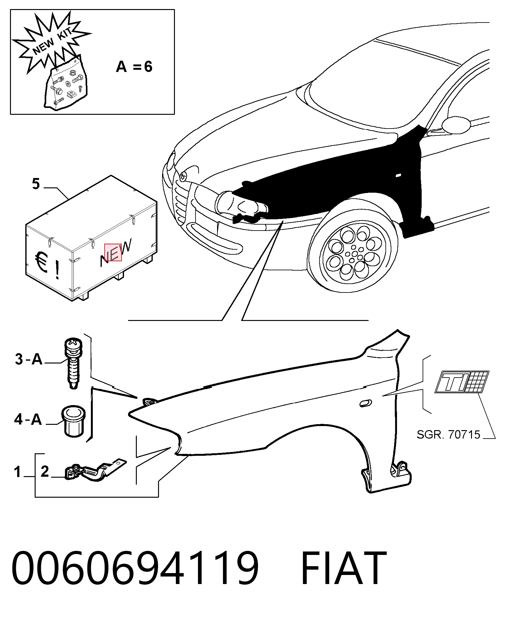 Pára-lama dianteiro direito Alfa Romeo 147 preço, a partir de 153,36 USD