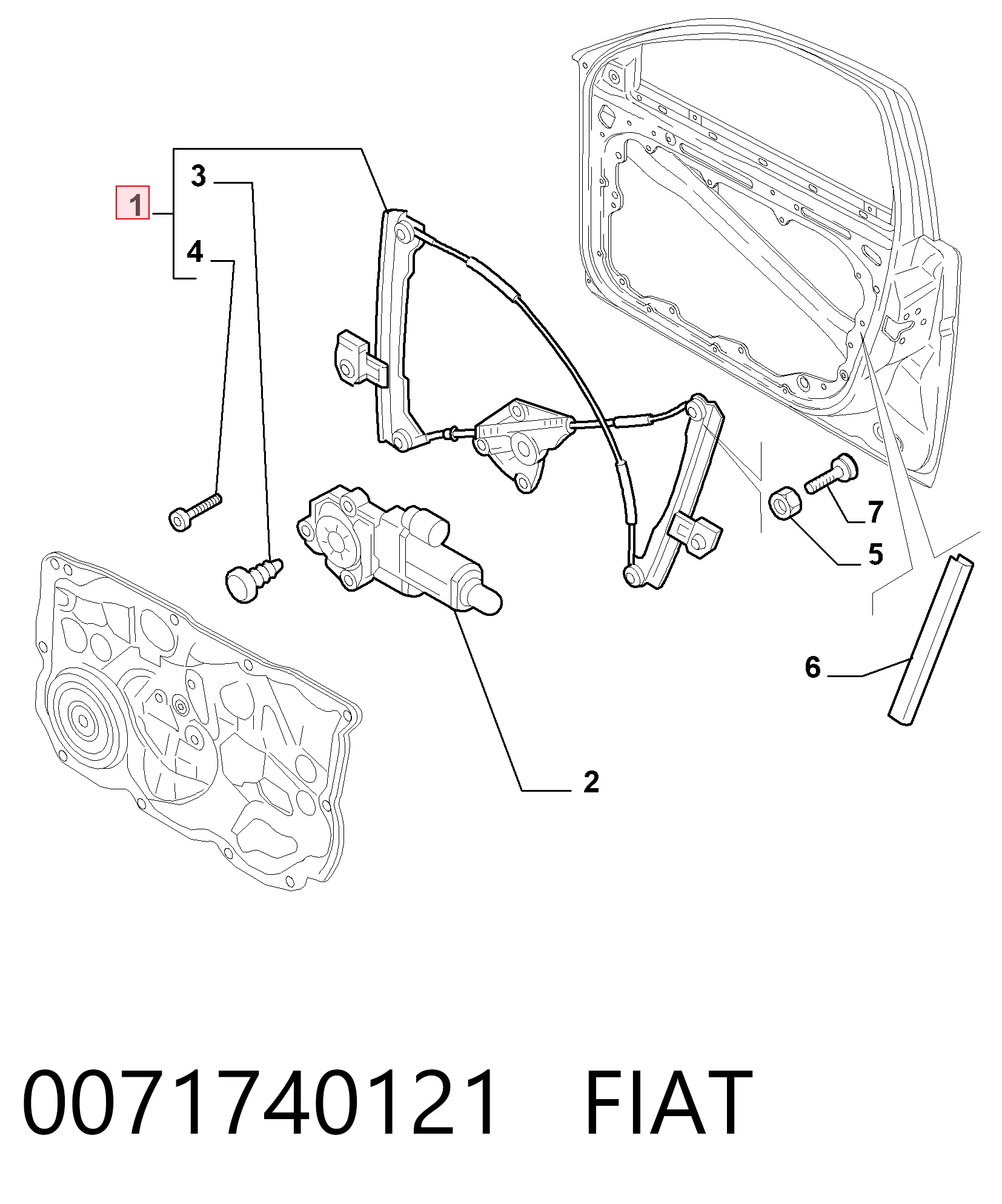 Compre Mecanismo de acionamento de vidro da porta dianteira direita Alfa Romeo 159 