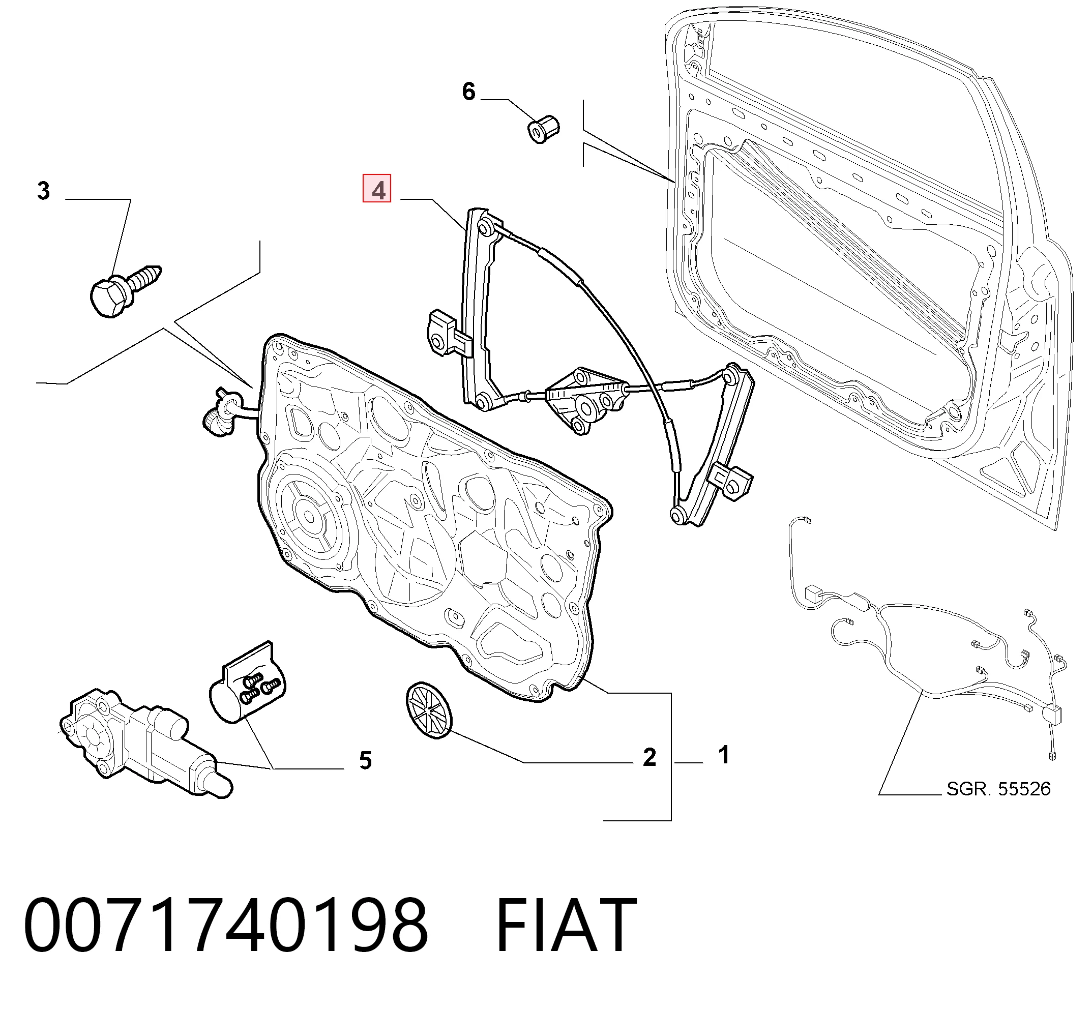 Compre 3029PSG2 Polcar Mecanismo de acionamento de vidro da porta dianteira direita