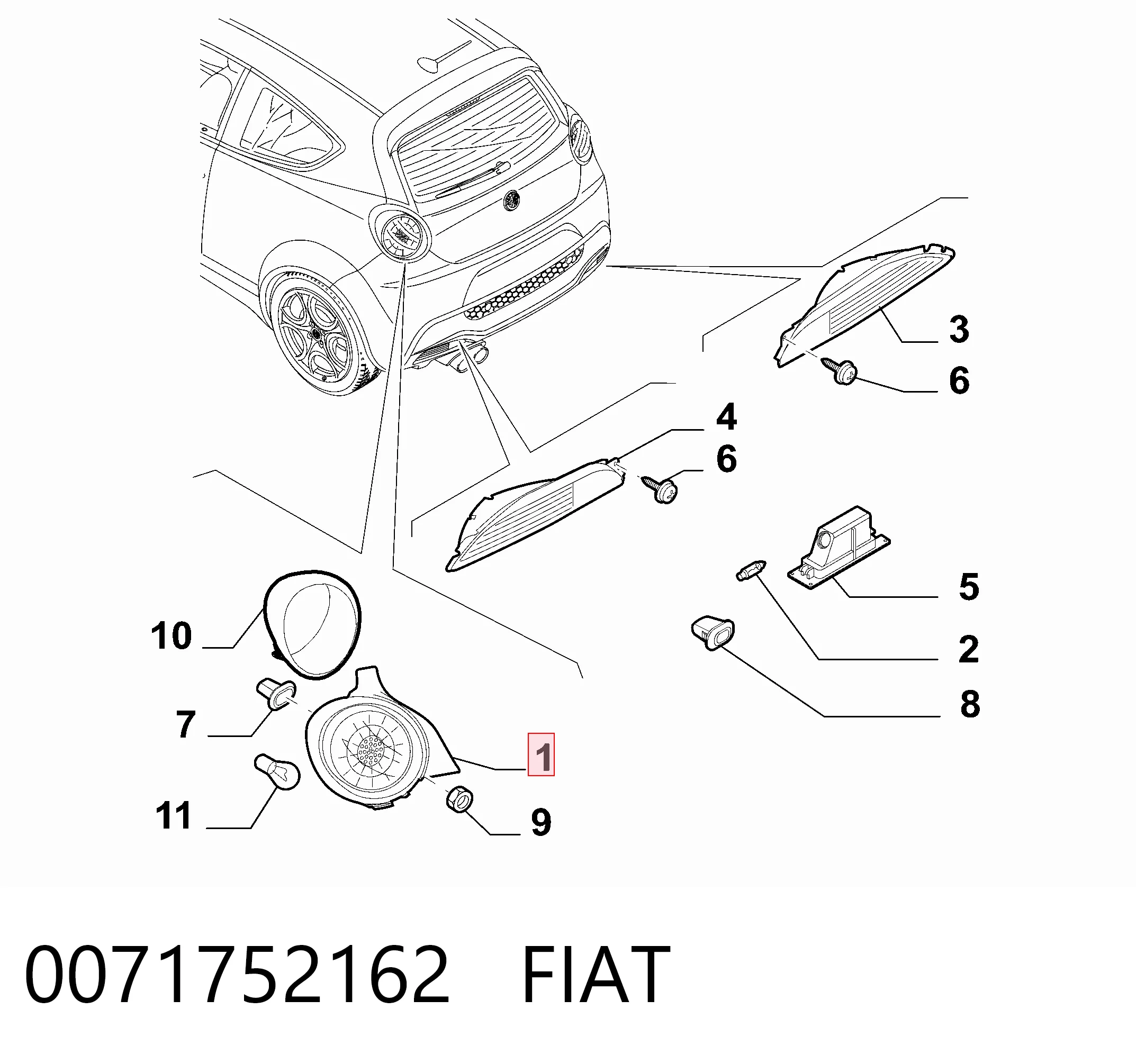  Lanterna traseira direita Alfa Romeo Mito hatchback (955) (2008 - 2018) 