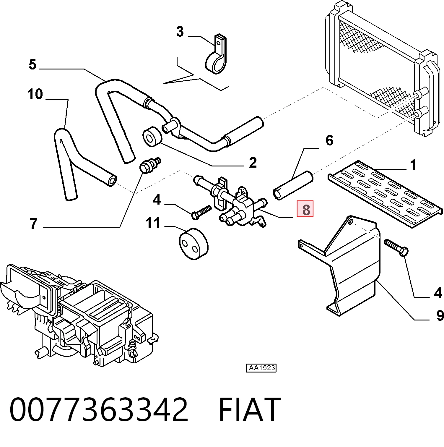  Válvula de forno (de aquecedor) Citroen Jumper сaixa (230L) (1994 - 2002) 