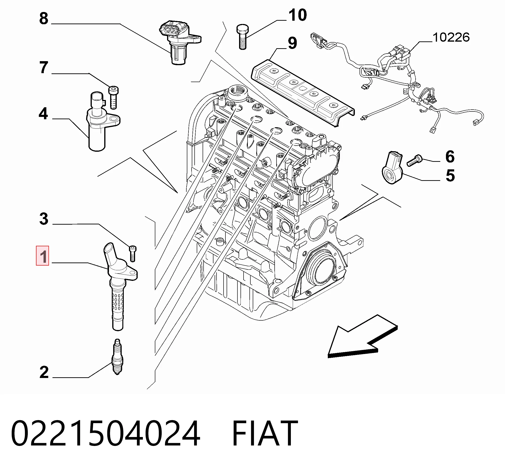 0221504024 Fiat/Alfa/Lancia Bobina de ignição