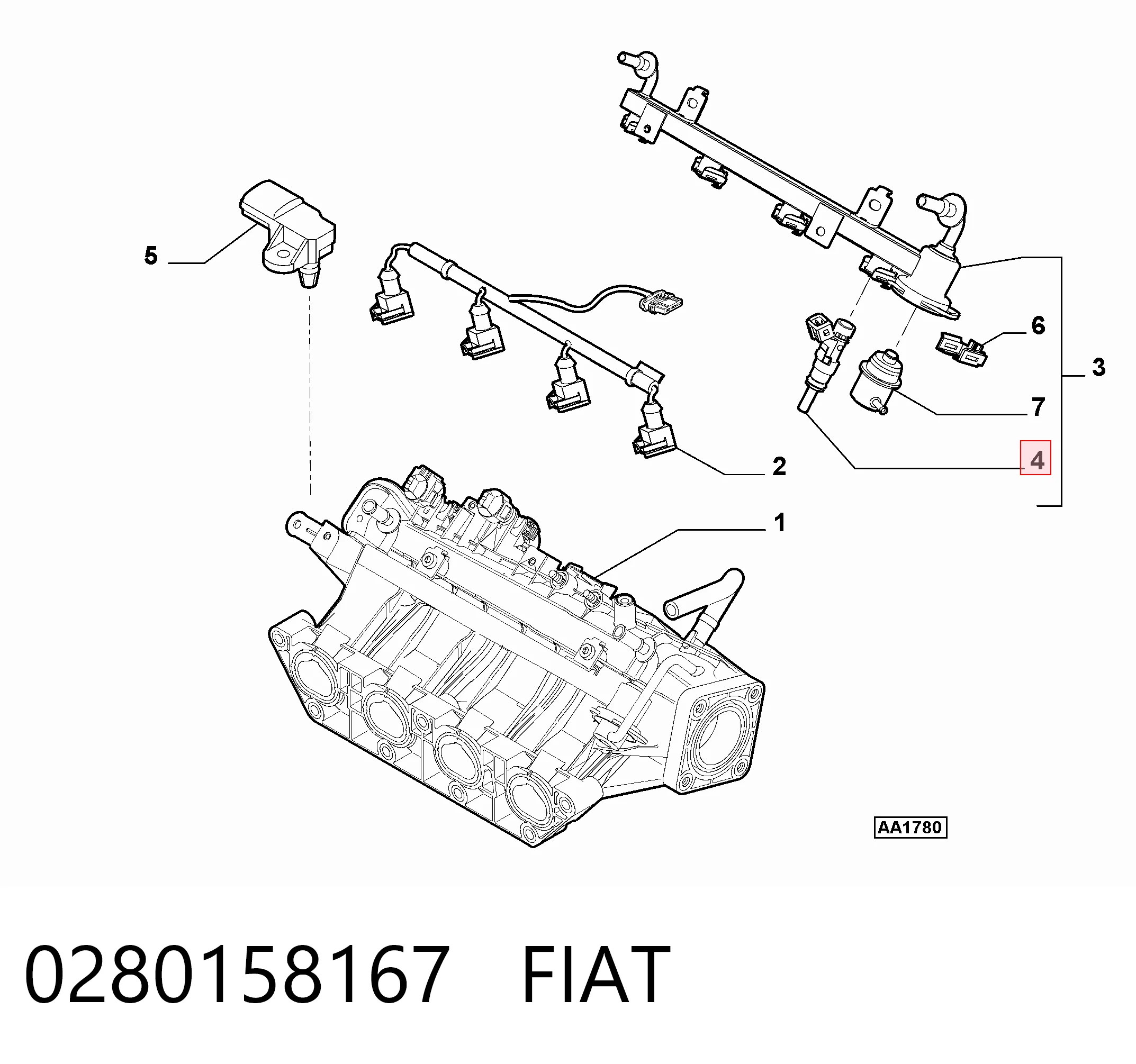 Injetor de injeção de combustível 55209504 Chrysler