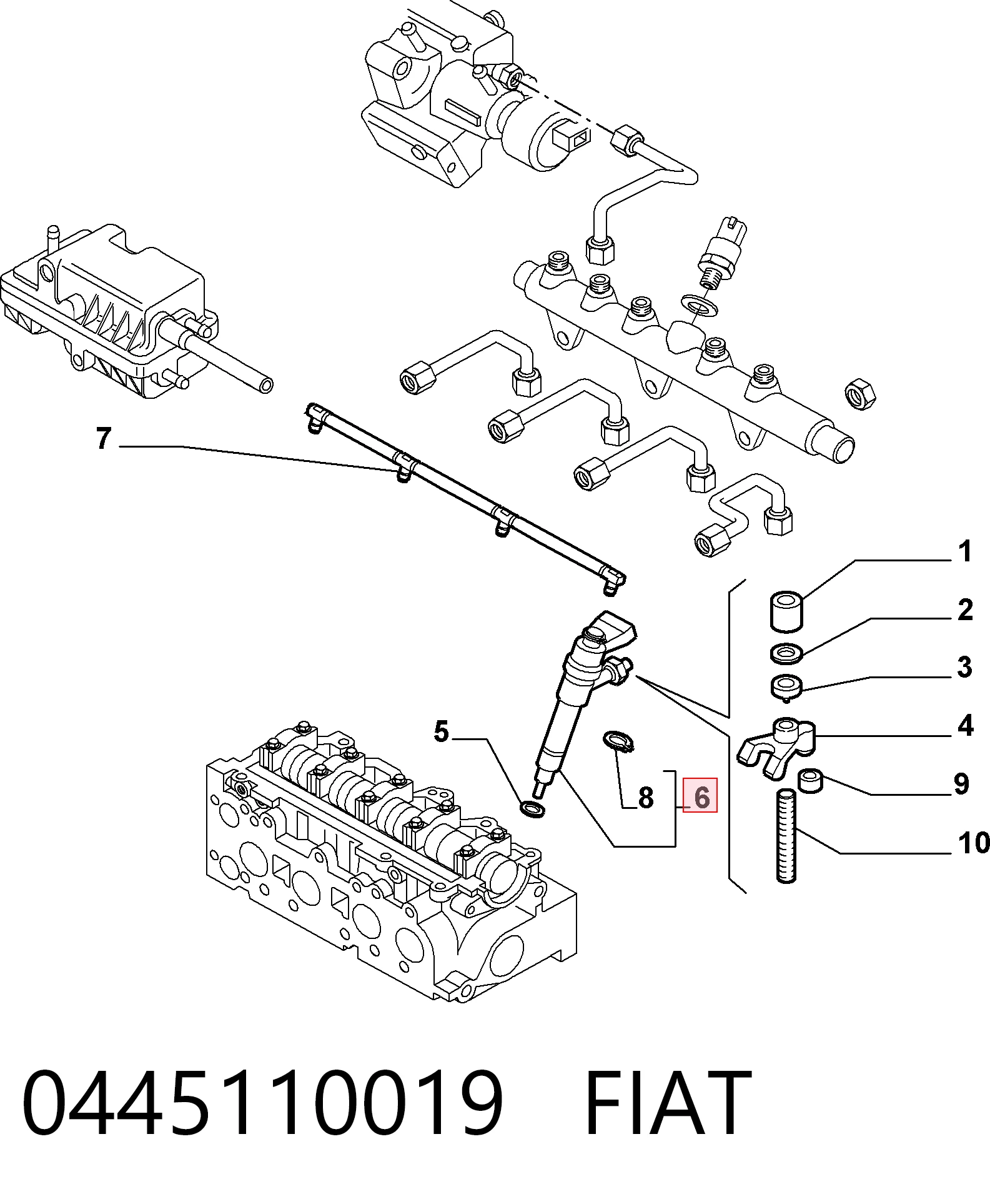 Injetor de injeção de combustível para Fiat Punto II 188