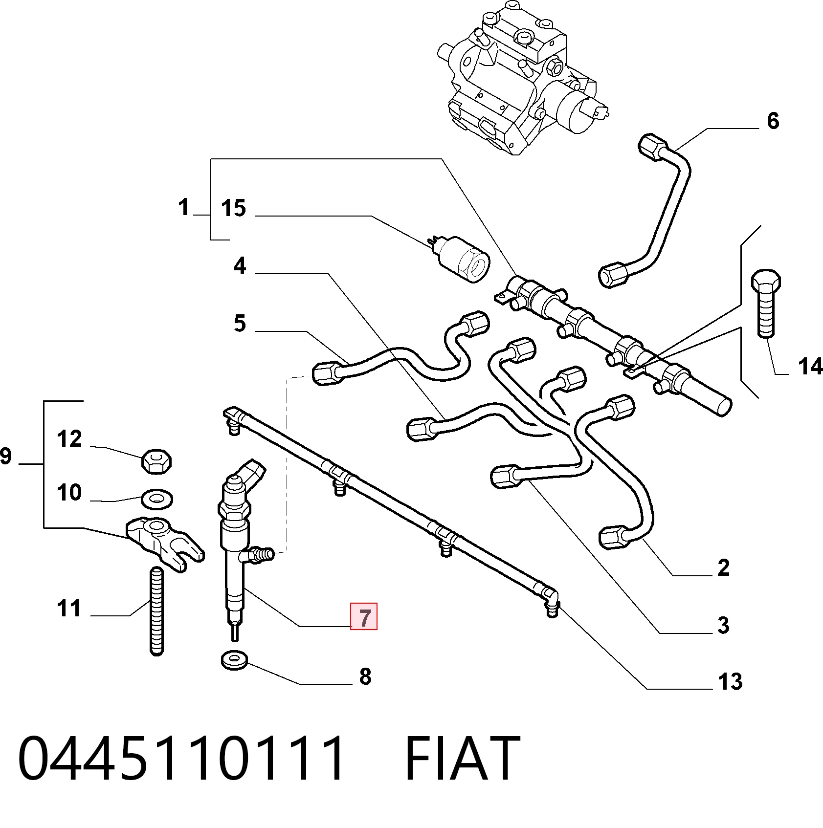0445110111 Fiat/Alfa/Lancia Injetor de injeção de combustível