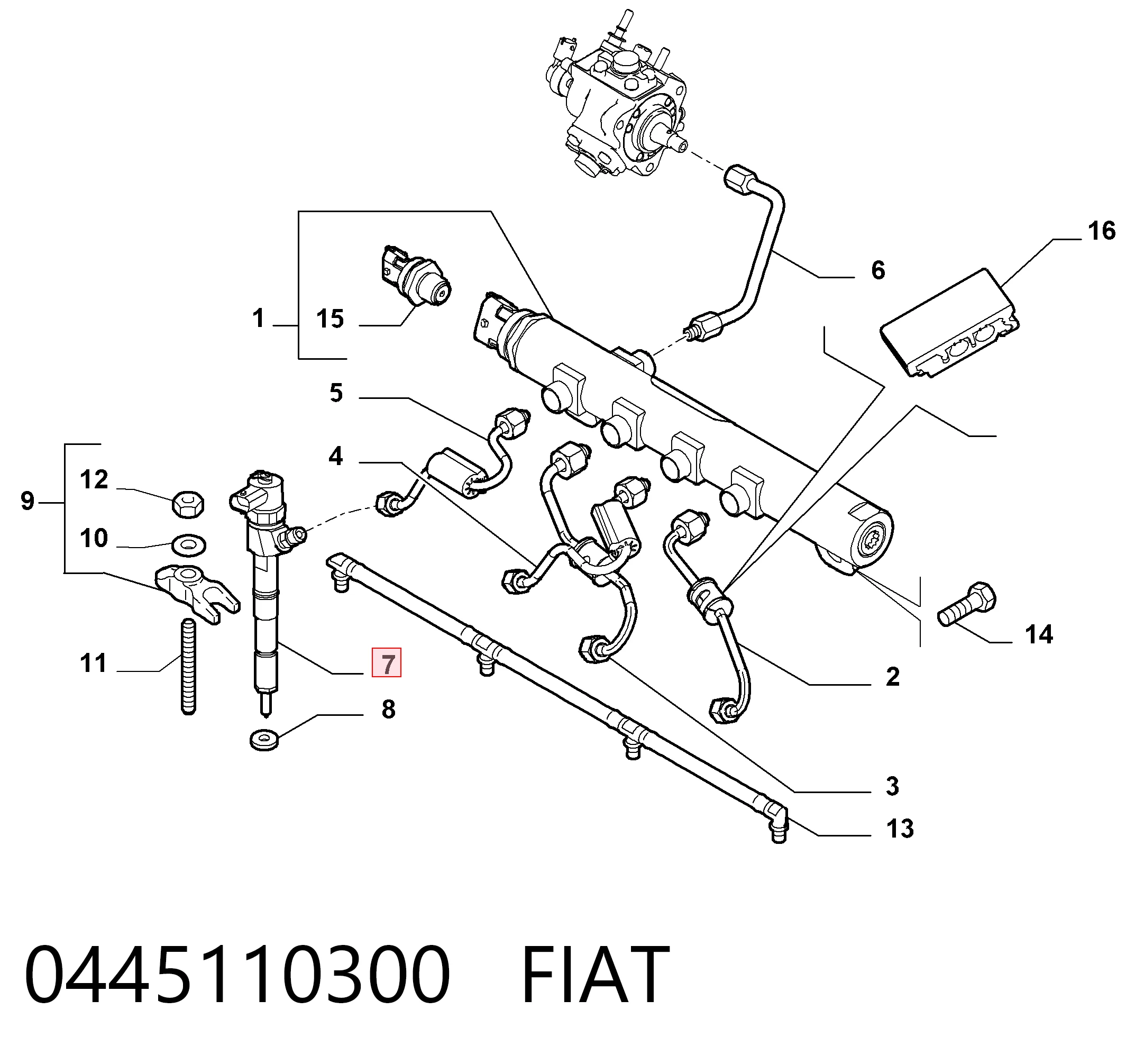 Injetor de injeção de combustível Fiat Linea  323