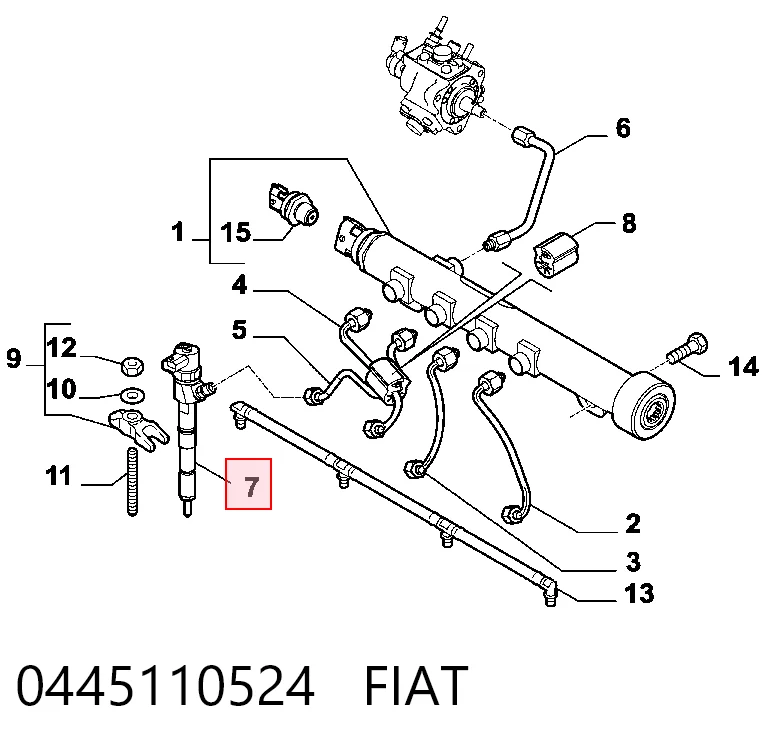 0445110524 Fiat/Alfa/Lancia Injetor de injeção de combustível