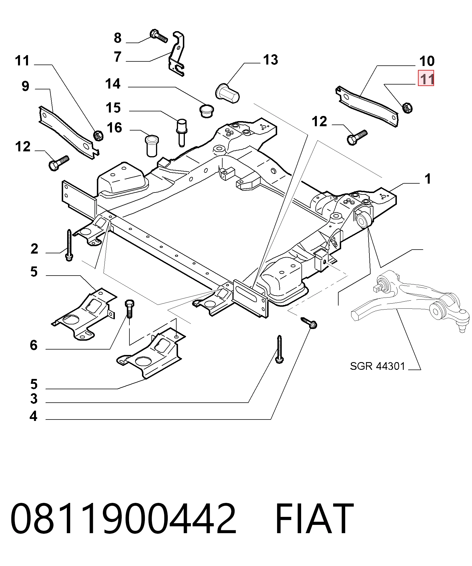 Compre 13241765 Peugeot/Citroen Parafuso de fixação do braço oscilante inferior traseiro, interno
