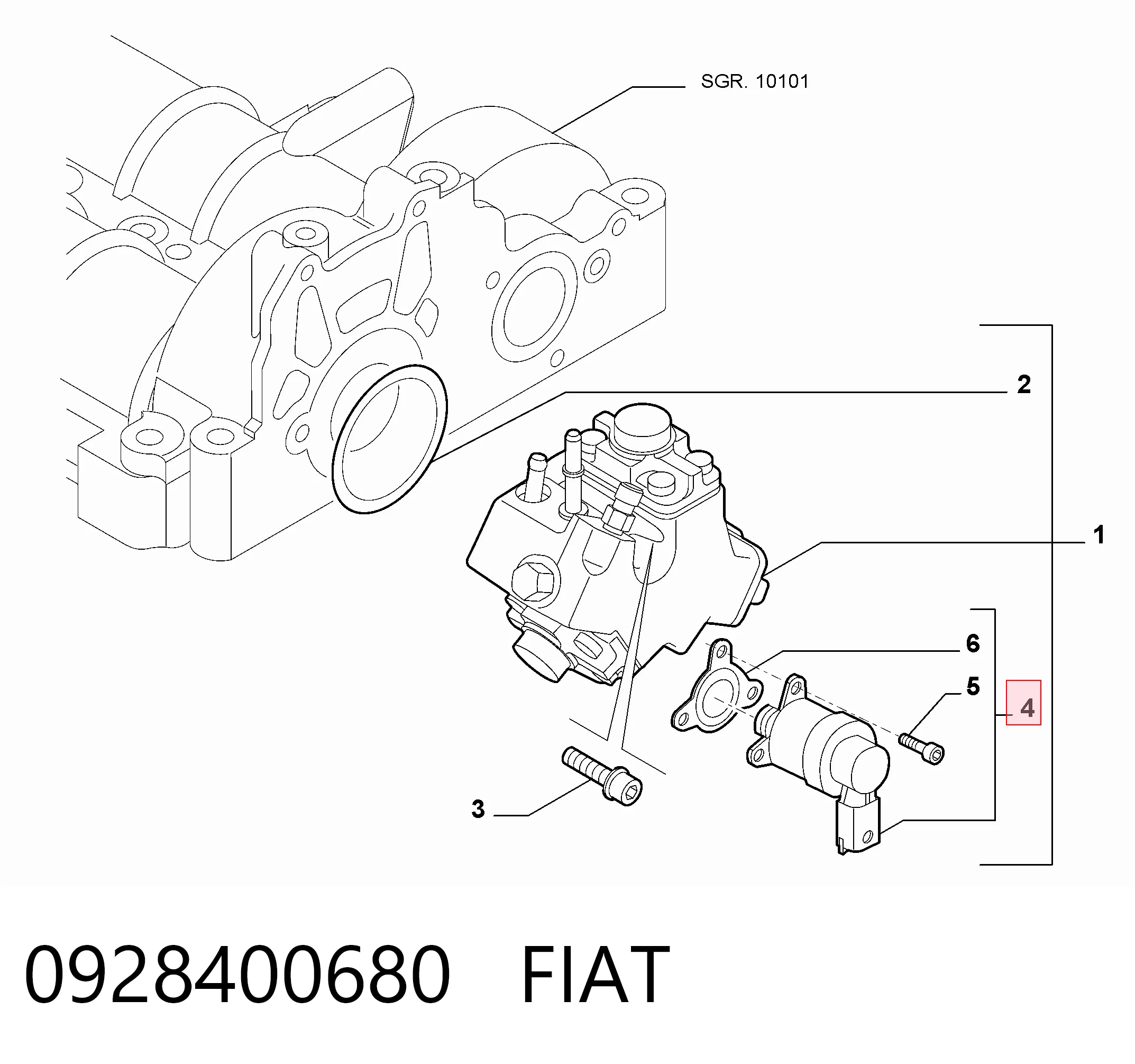 Válvula de regulação de pressão (válvula de redução da Bomba de Combustível de Pressão Alta) Common-Rail-System VRP012 Magneti Marelli