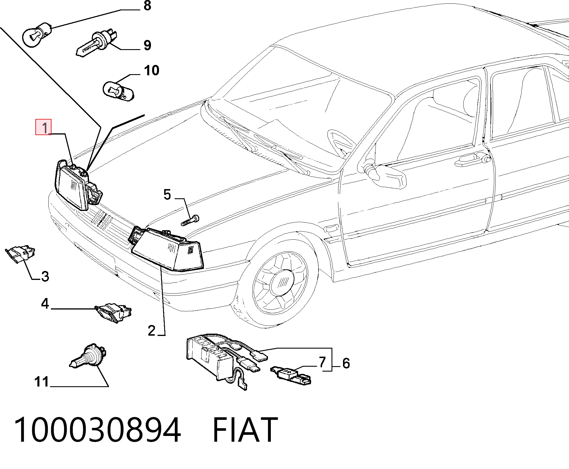 Luz direita Fiat Tempra  159